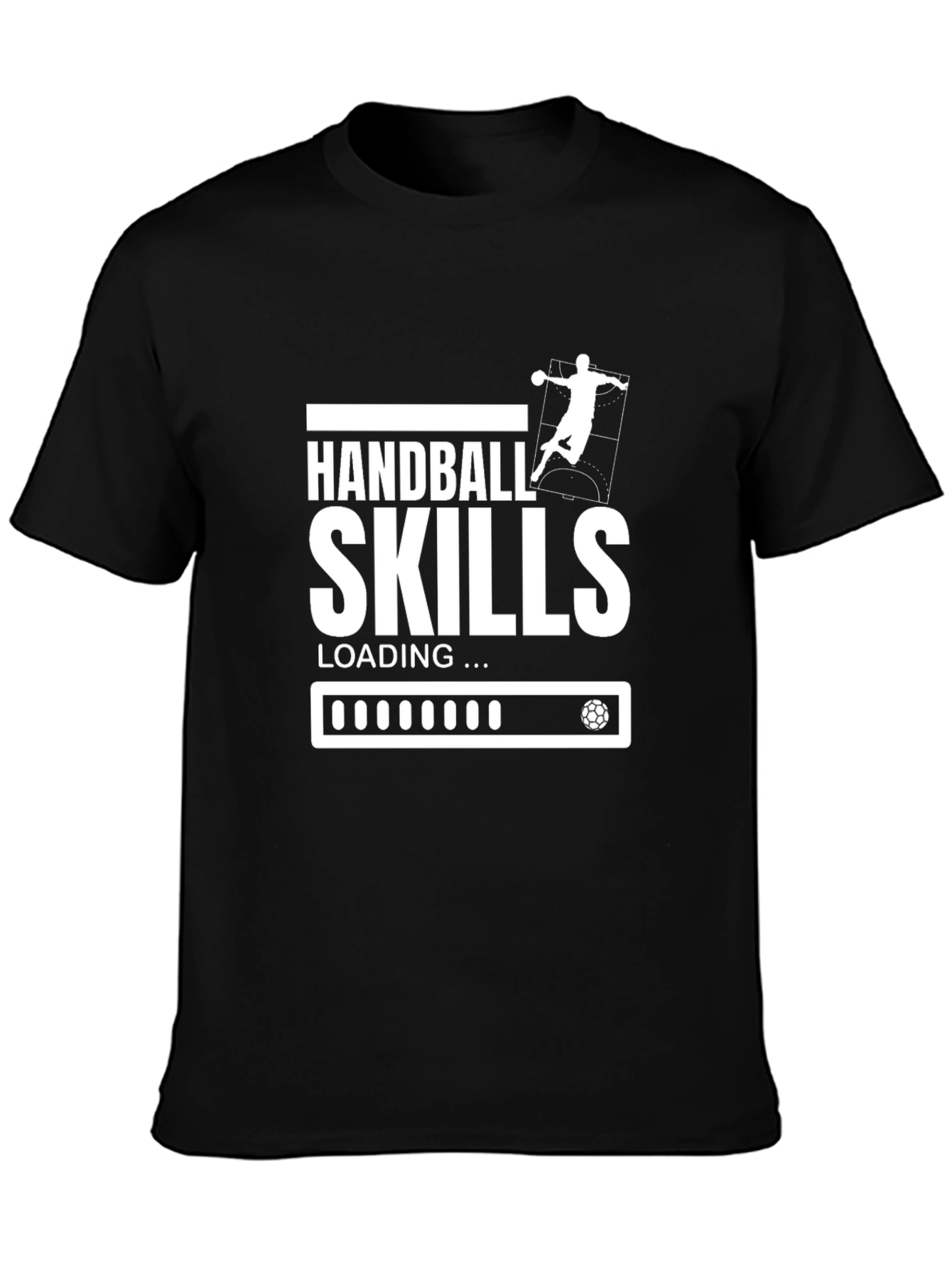 Handball Skills Loading T-Shirt - Black Graphic Tee