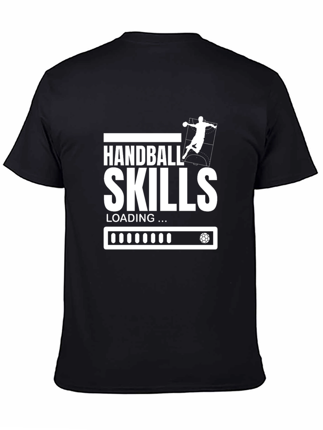 Handball Skills Loading T-Shirt - Black Graphic Tee