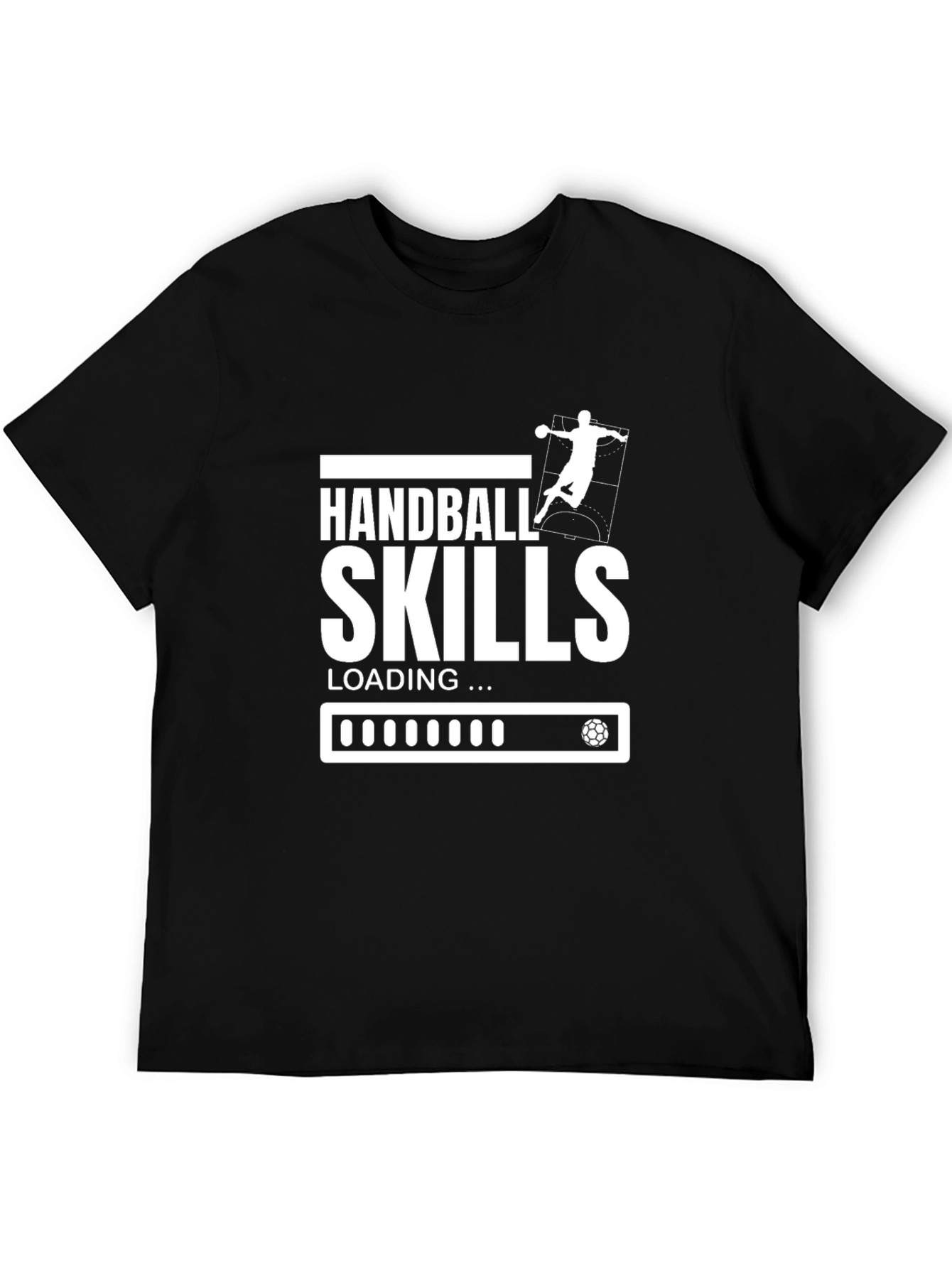 Handball Skills Loading T-Shirt - Black Graphic Tee