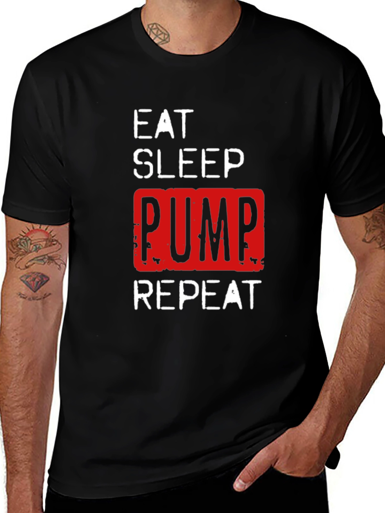 Eat Sleep Pump Repeat Gym T-Shirt