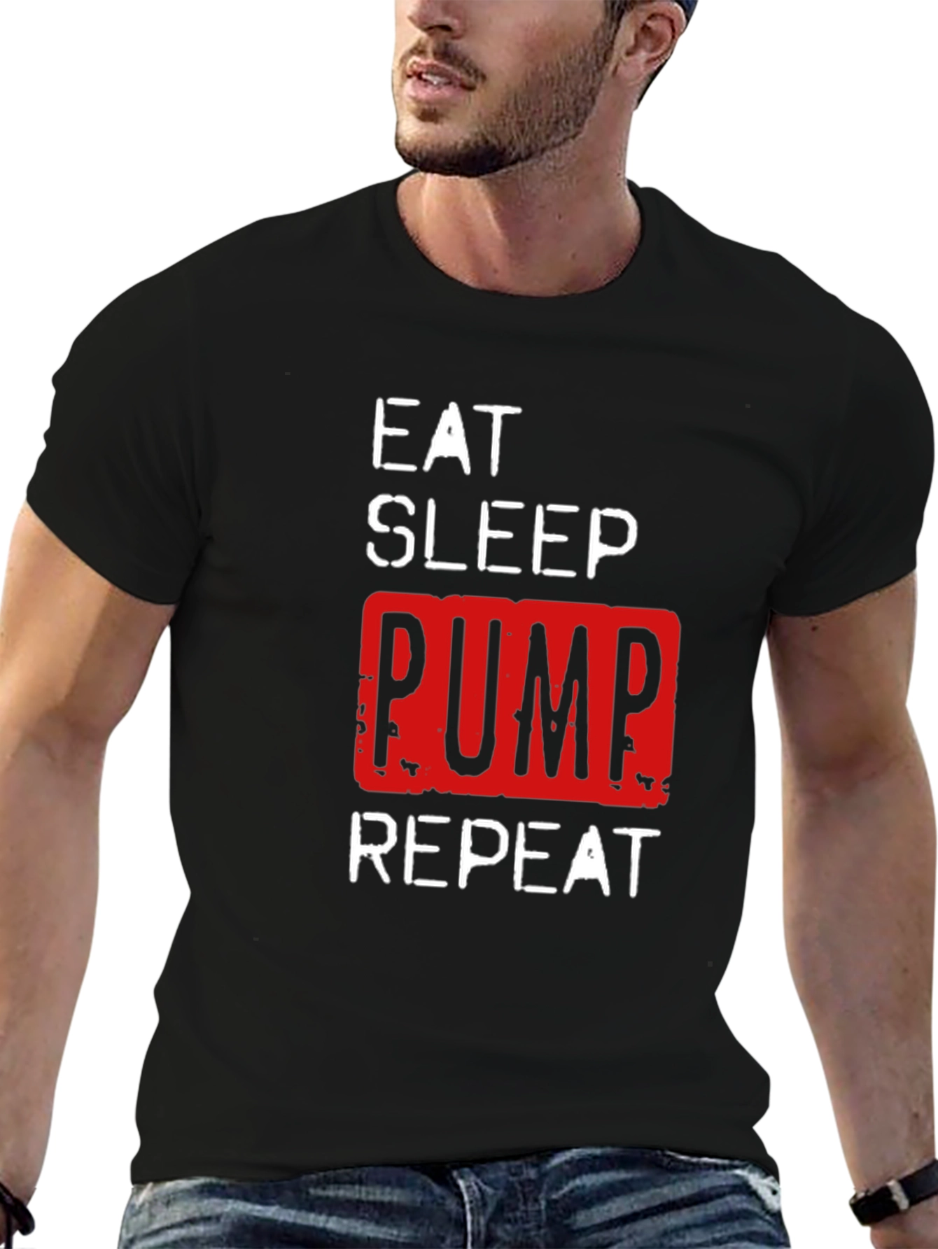 Eat Sleep Pump Repeat Gym T-Shirt
