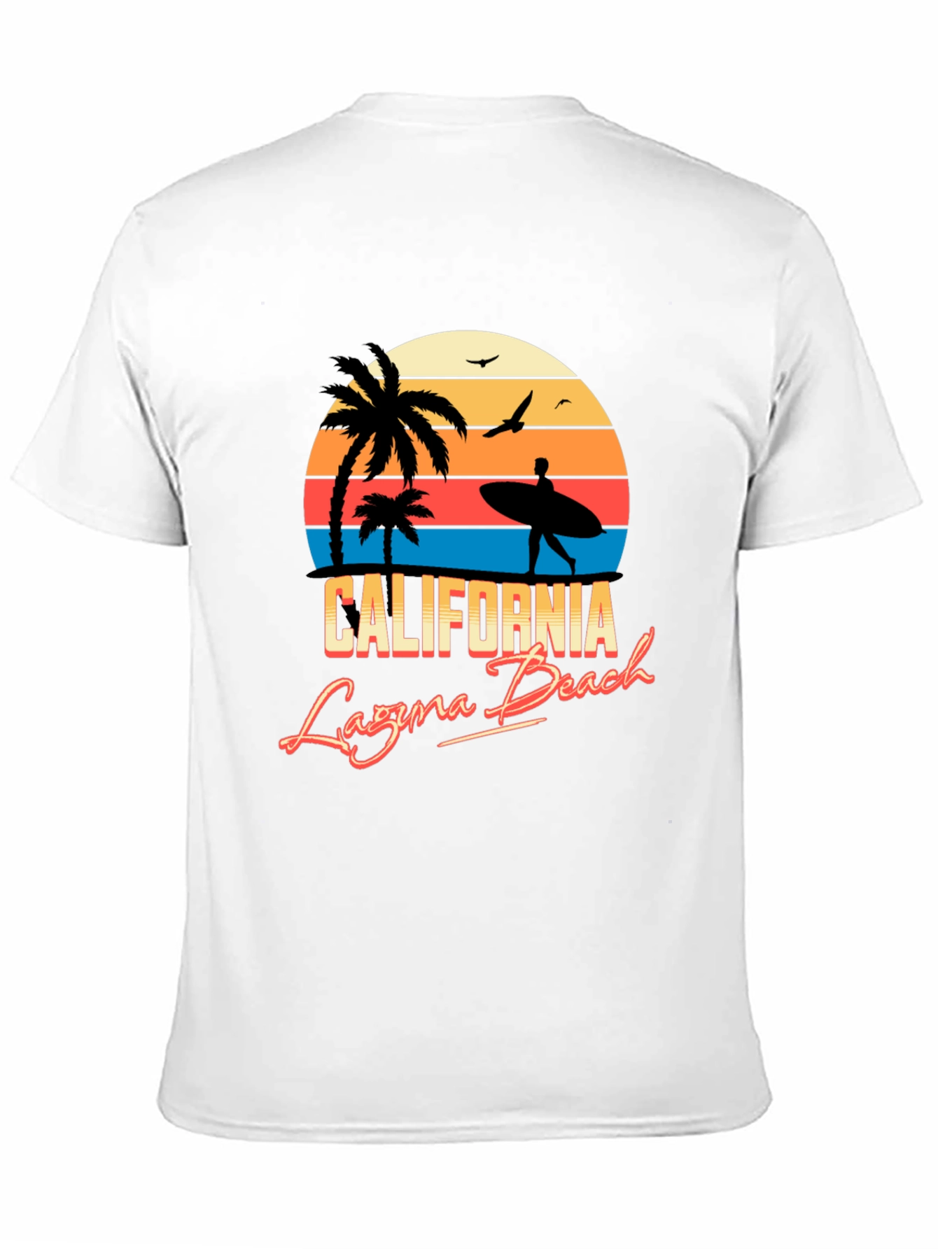 California Laguna Beach Retro Style Black T-Shirt