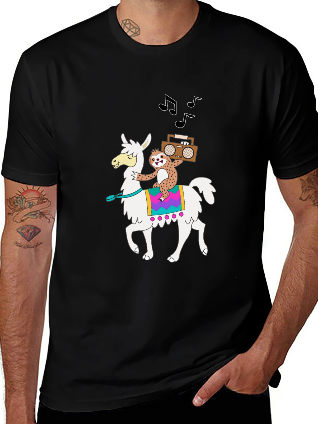 Llama & Sloth T-Shirt - Cute Cartoon Graphic Tee