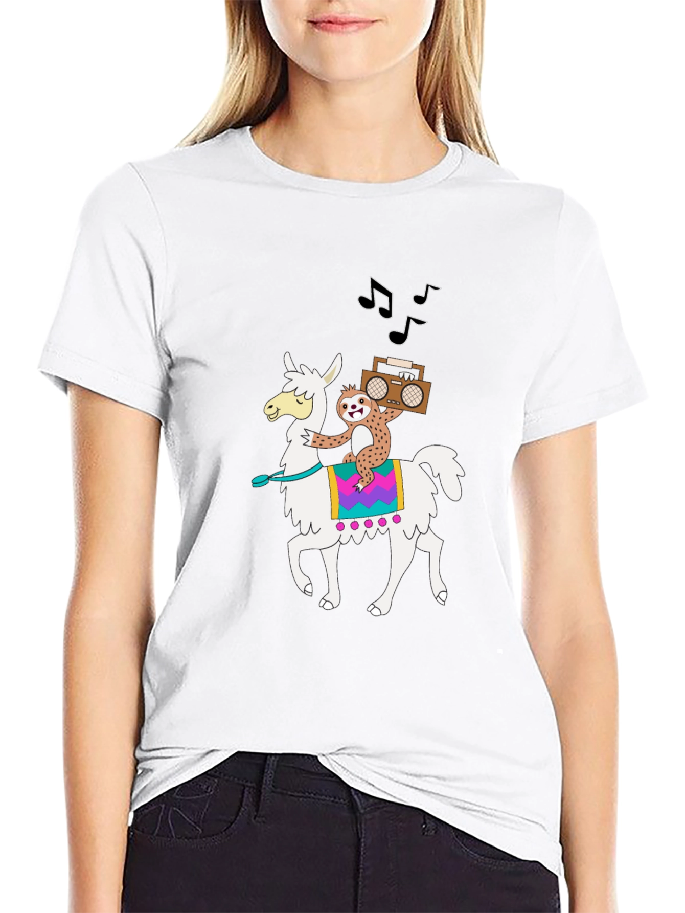 Llama & Sloth T-Shirt - Cute Cartoon Graphic Tee