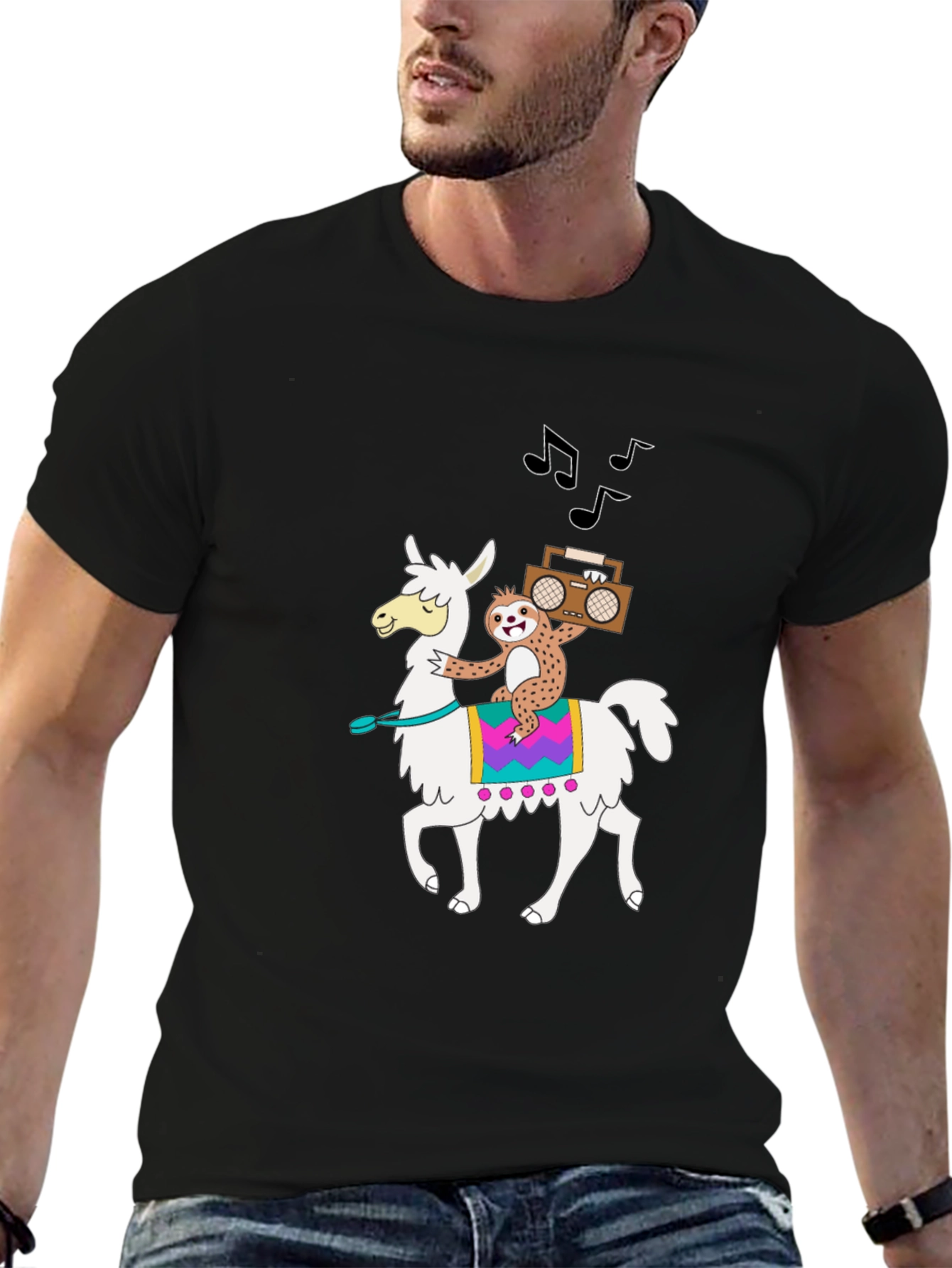 Llama & Sloth T-Shirt - Cute Cartoon Graphic Tee