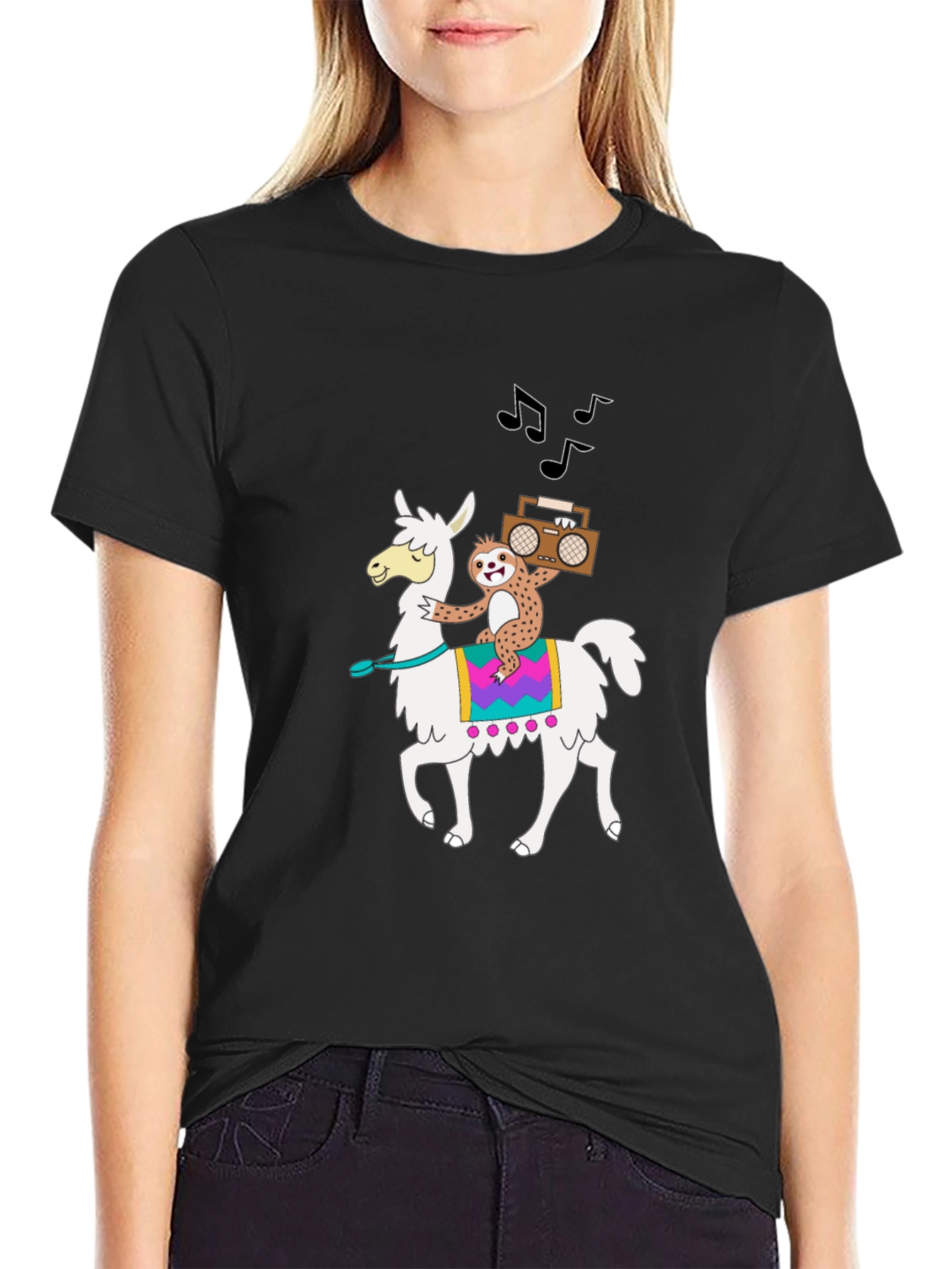 Llama & Sloth T-Shirt - Cute Cartoon Graphic Tee