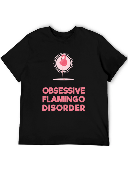 Obsessive Flamingo Disorder Black T-Shirt