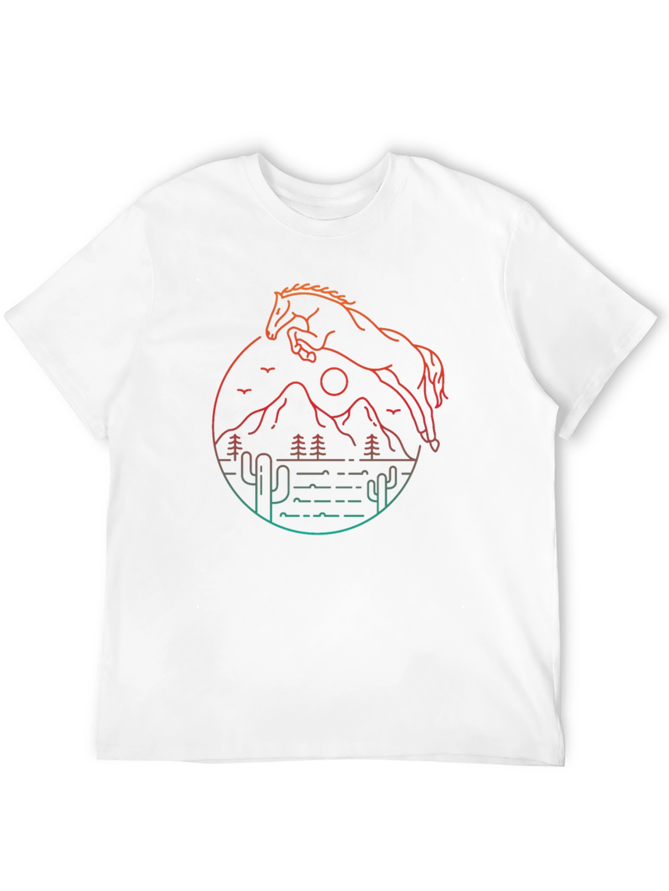 Horse & Desert Graphic Tee - Black