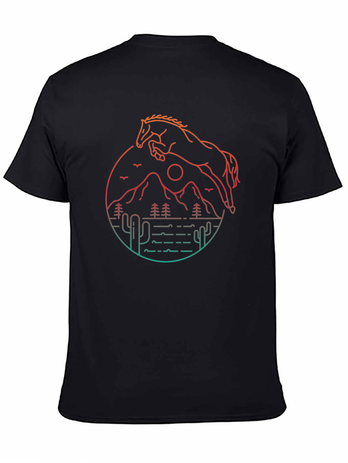 Horse & Desert Graphic Tee - Black