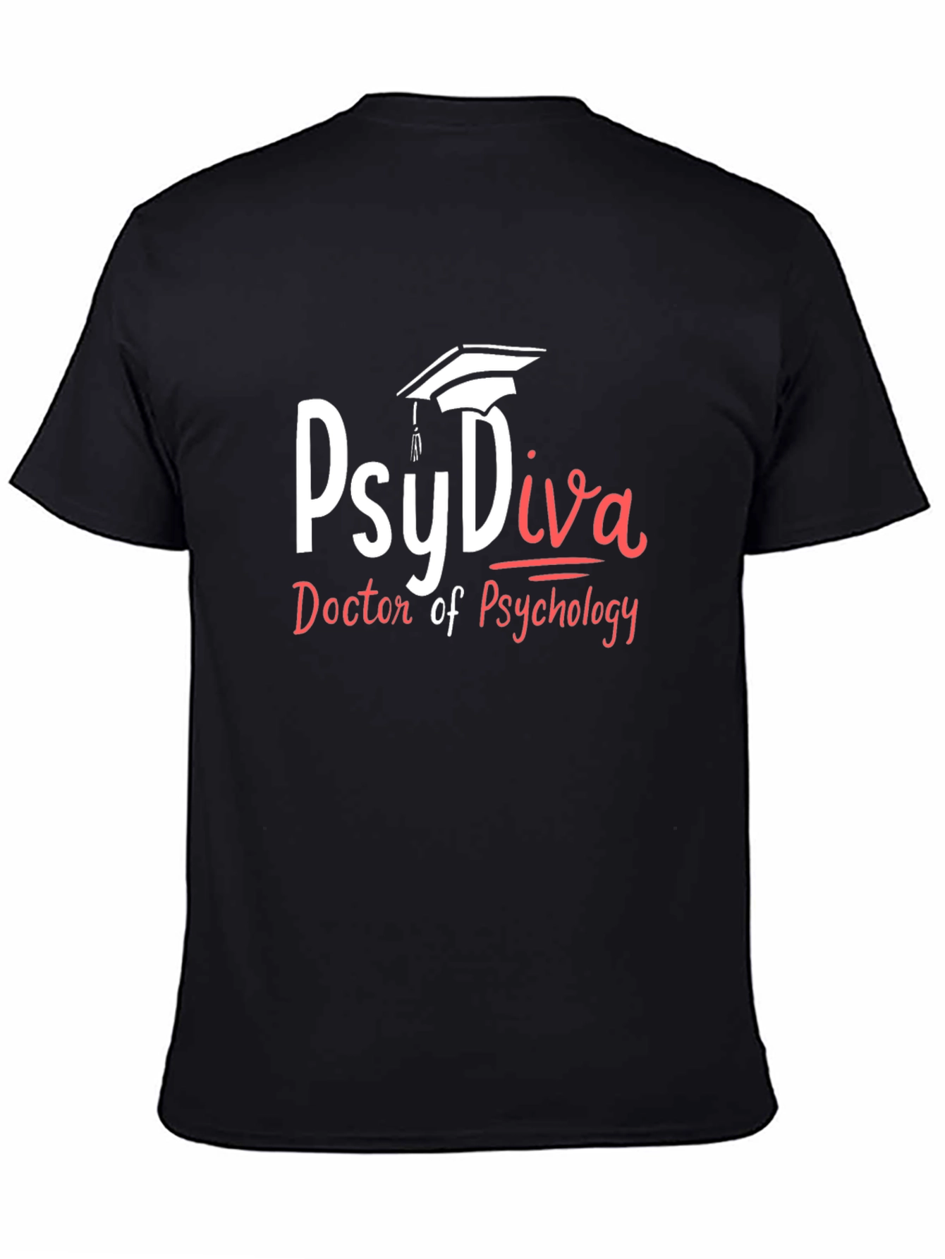 PsyDiva Doctor of Psychology T-Shirt - Black