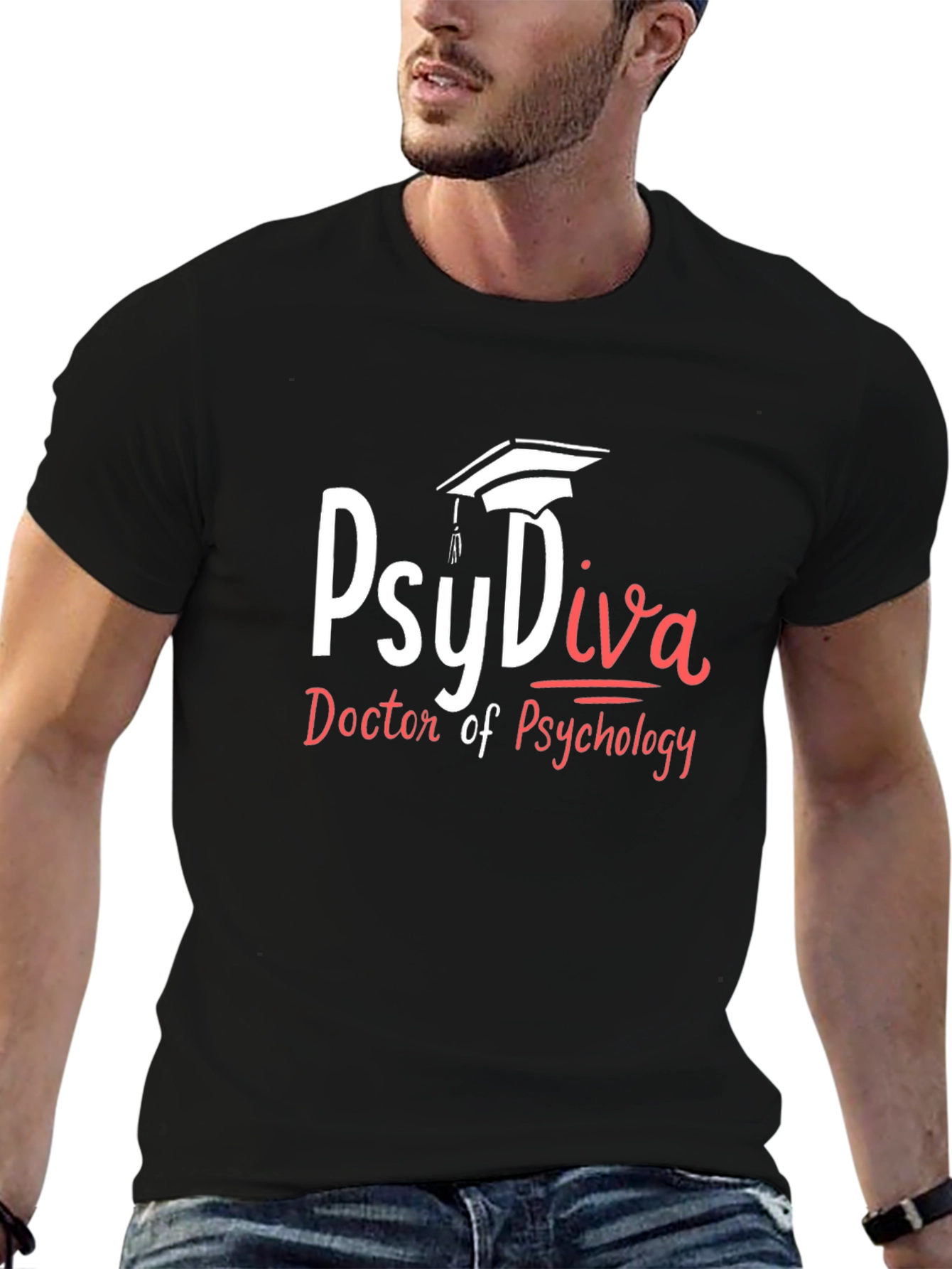 PsyDiva Doctor of Psychology T-Shirt - Black