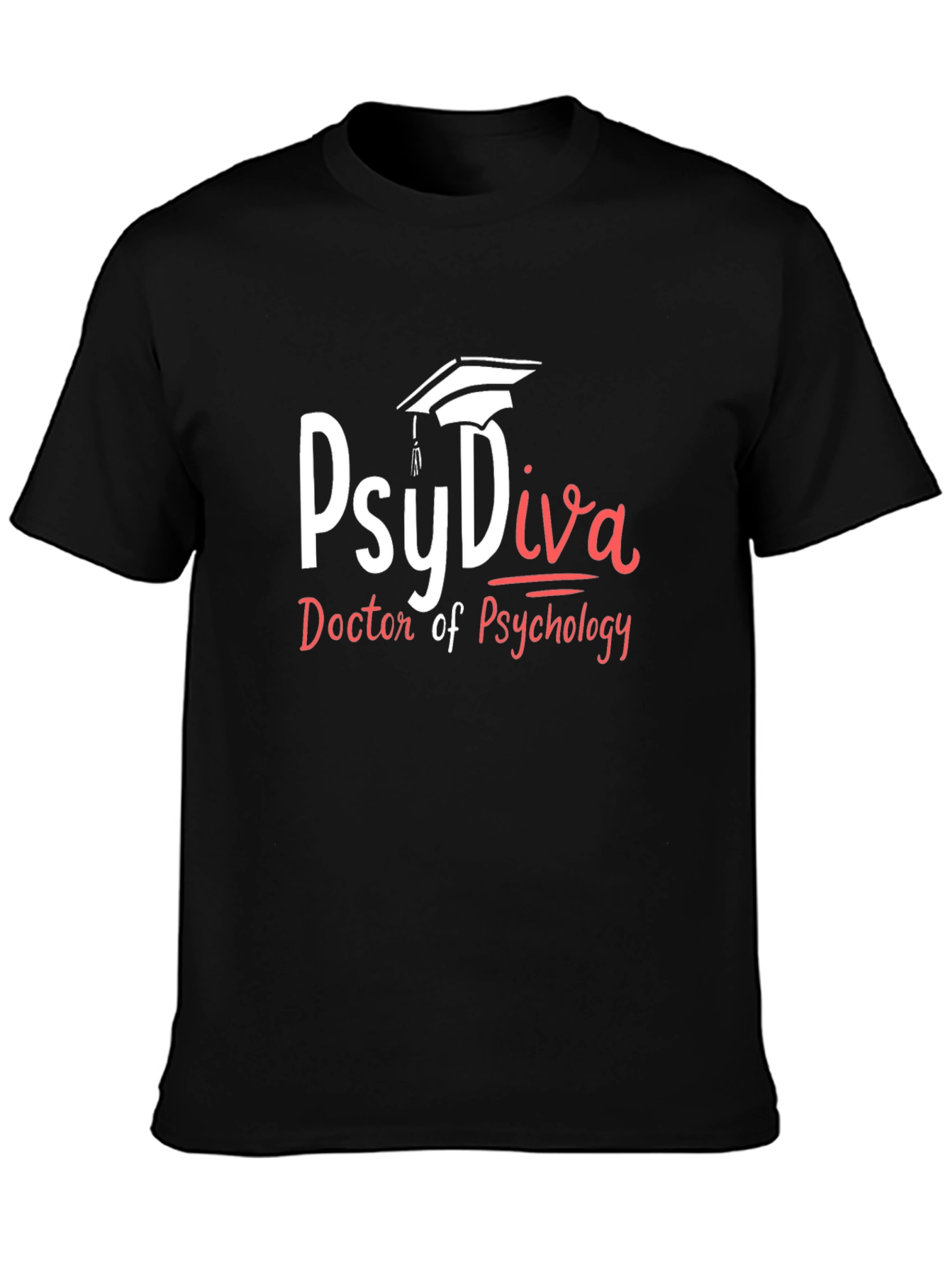 PsyDiva Doctor of Psychology T-Shirt - Black