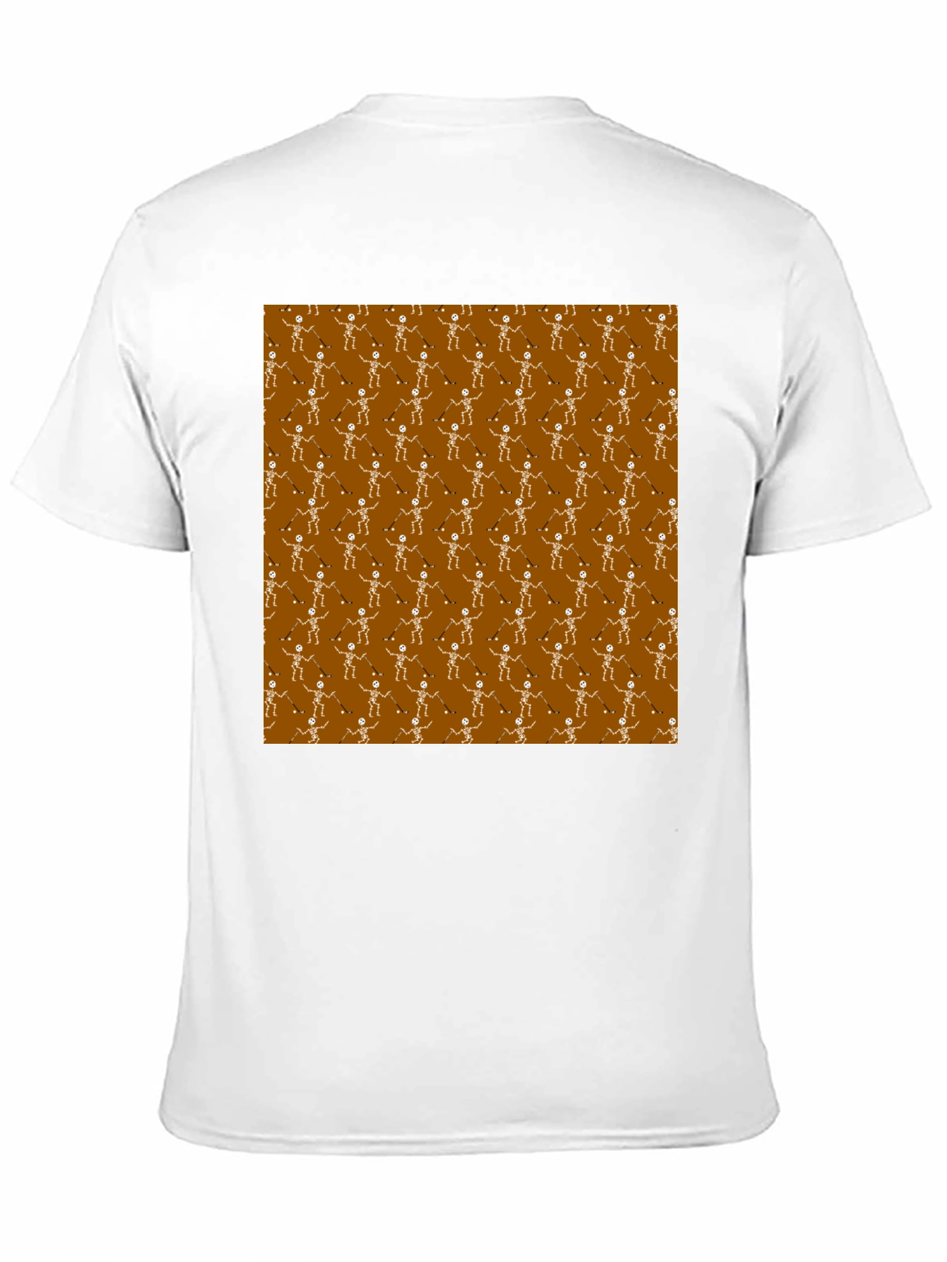 Skeleton Hockey Player Pattern T-Shirt