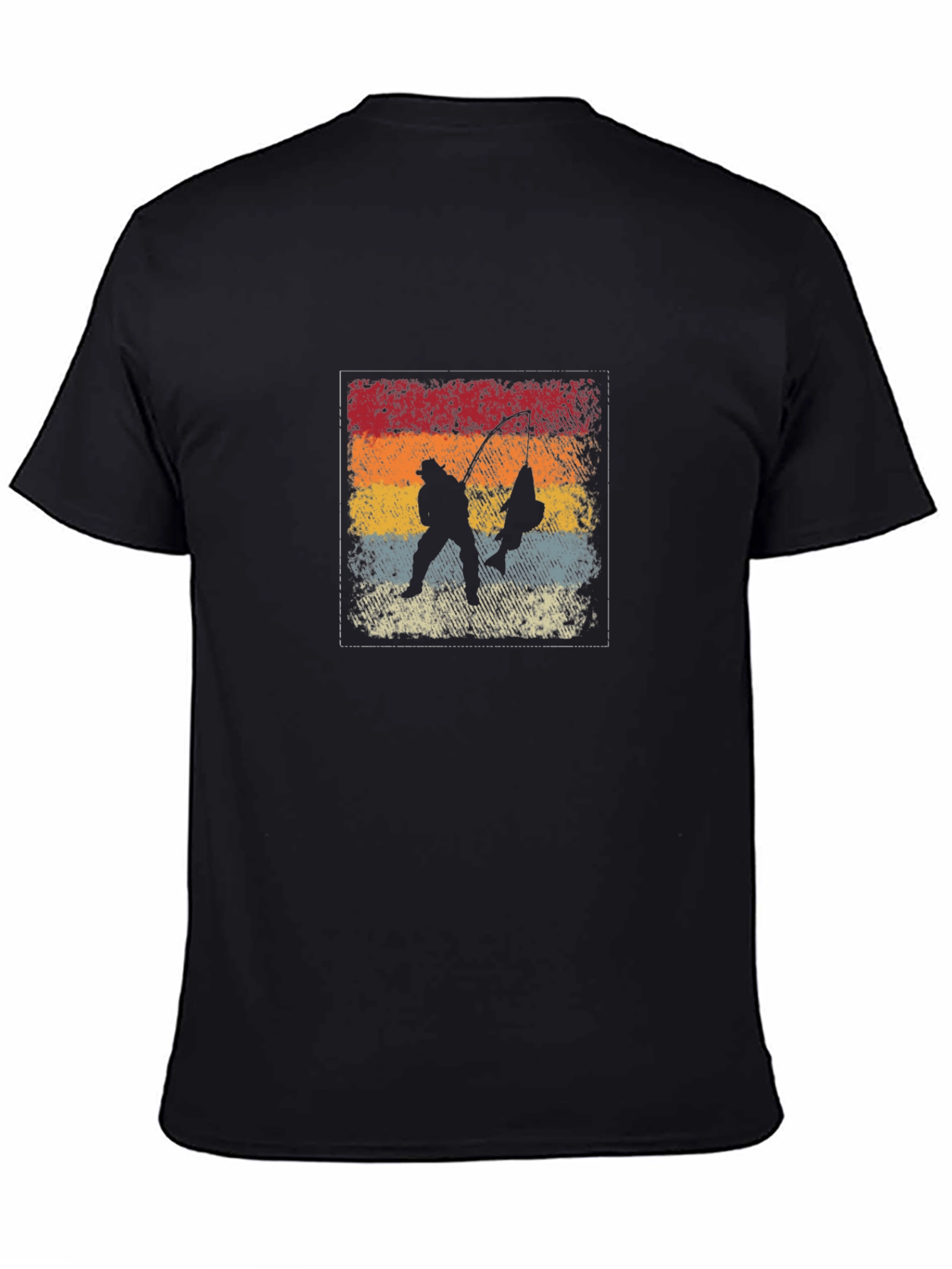 Retro Fisherman Graphic Tee - Black
