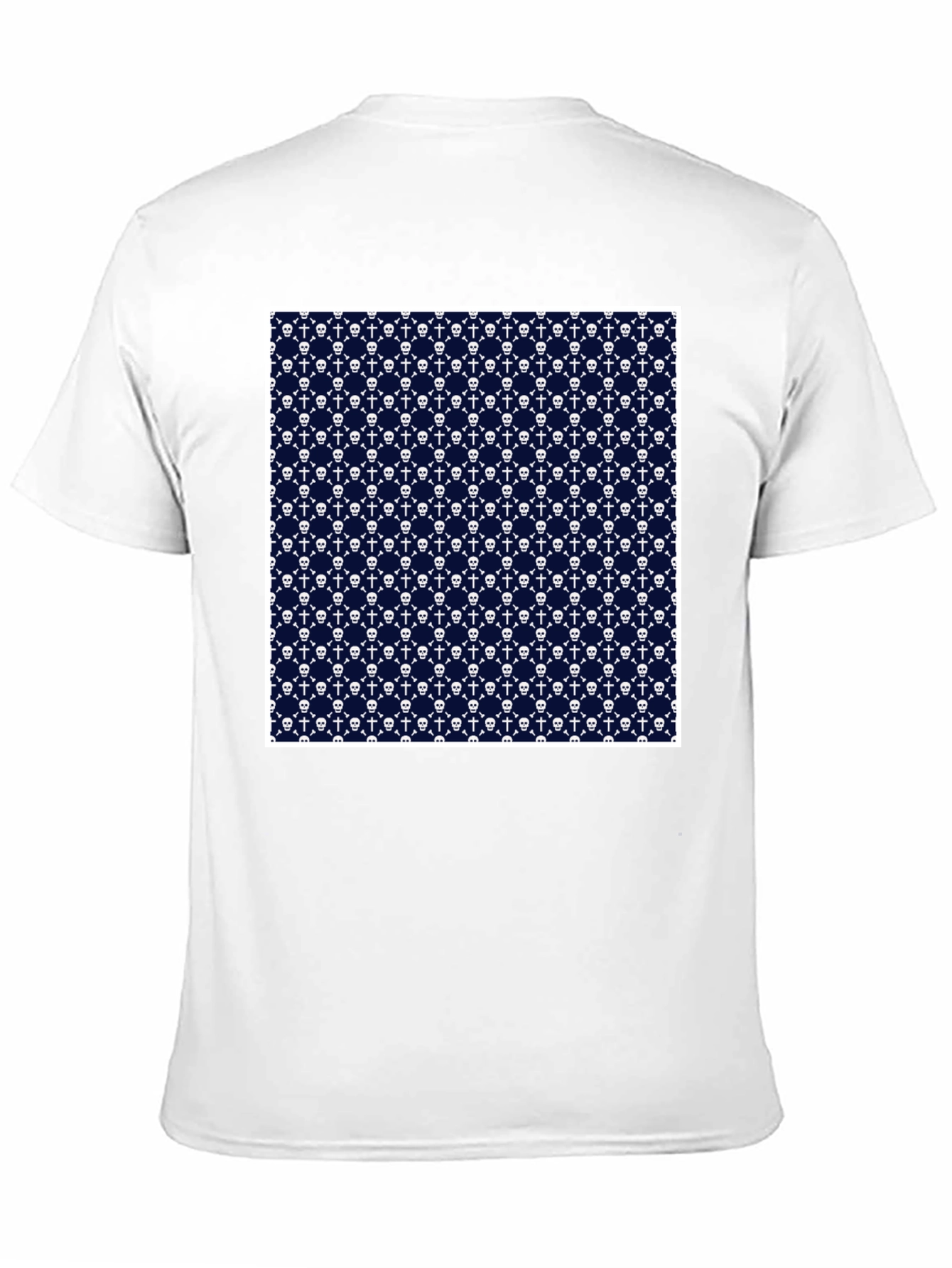 Skull & Crossbones Pattern Tee - Black