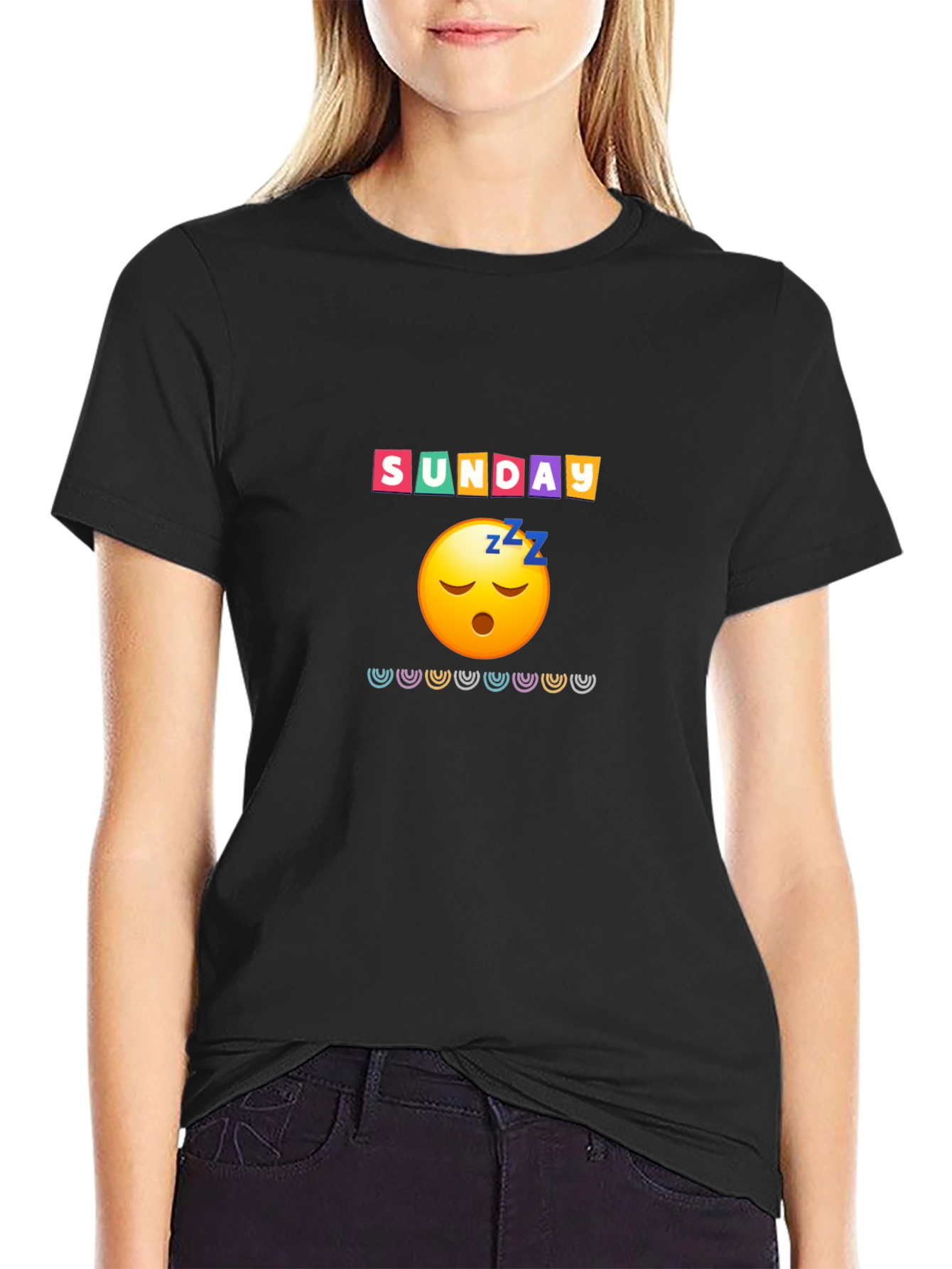 Lazy Sunday Emoji Graphic Tee - Relaxed Fit