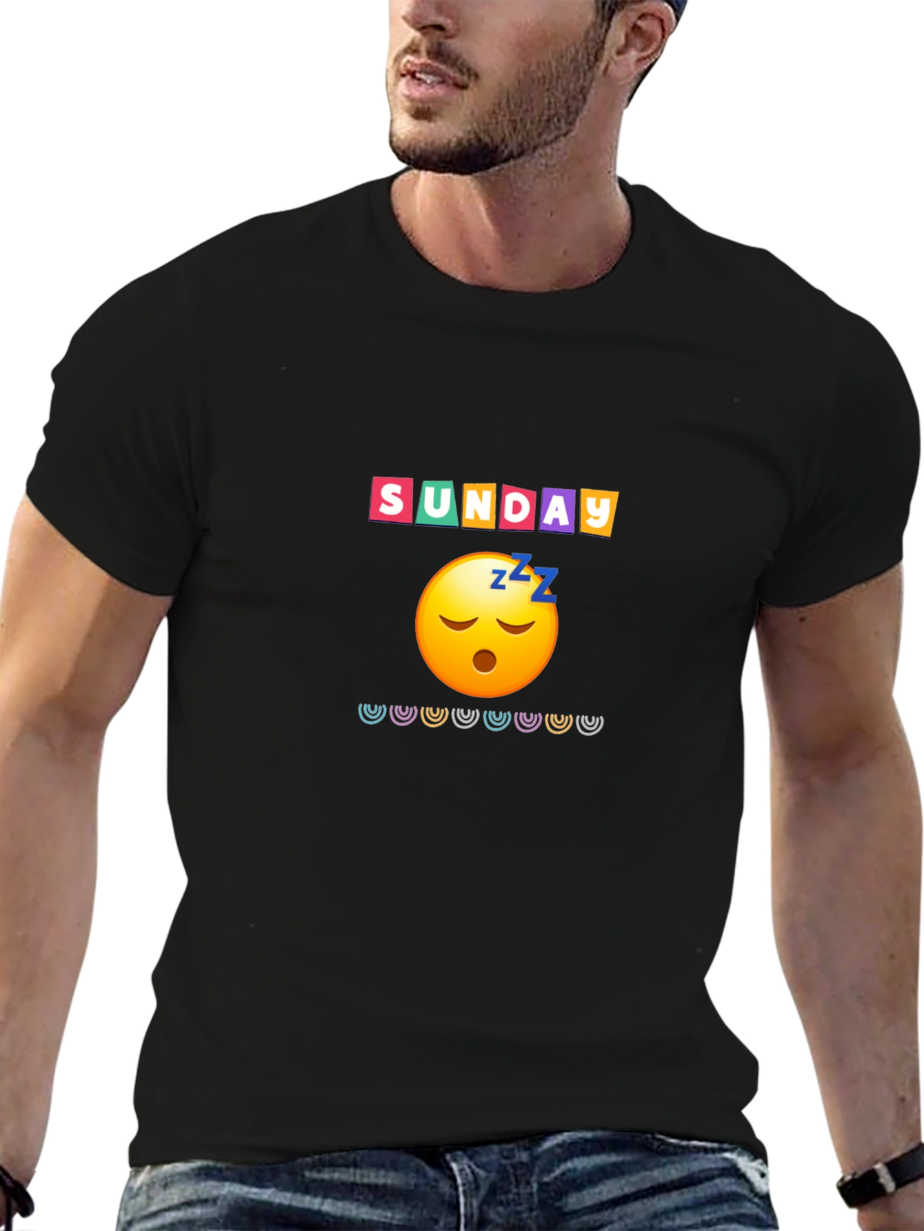 Lazy Sunday Emoji Graphic Tee - Relaxed Fit