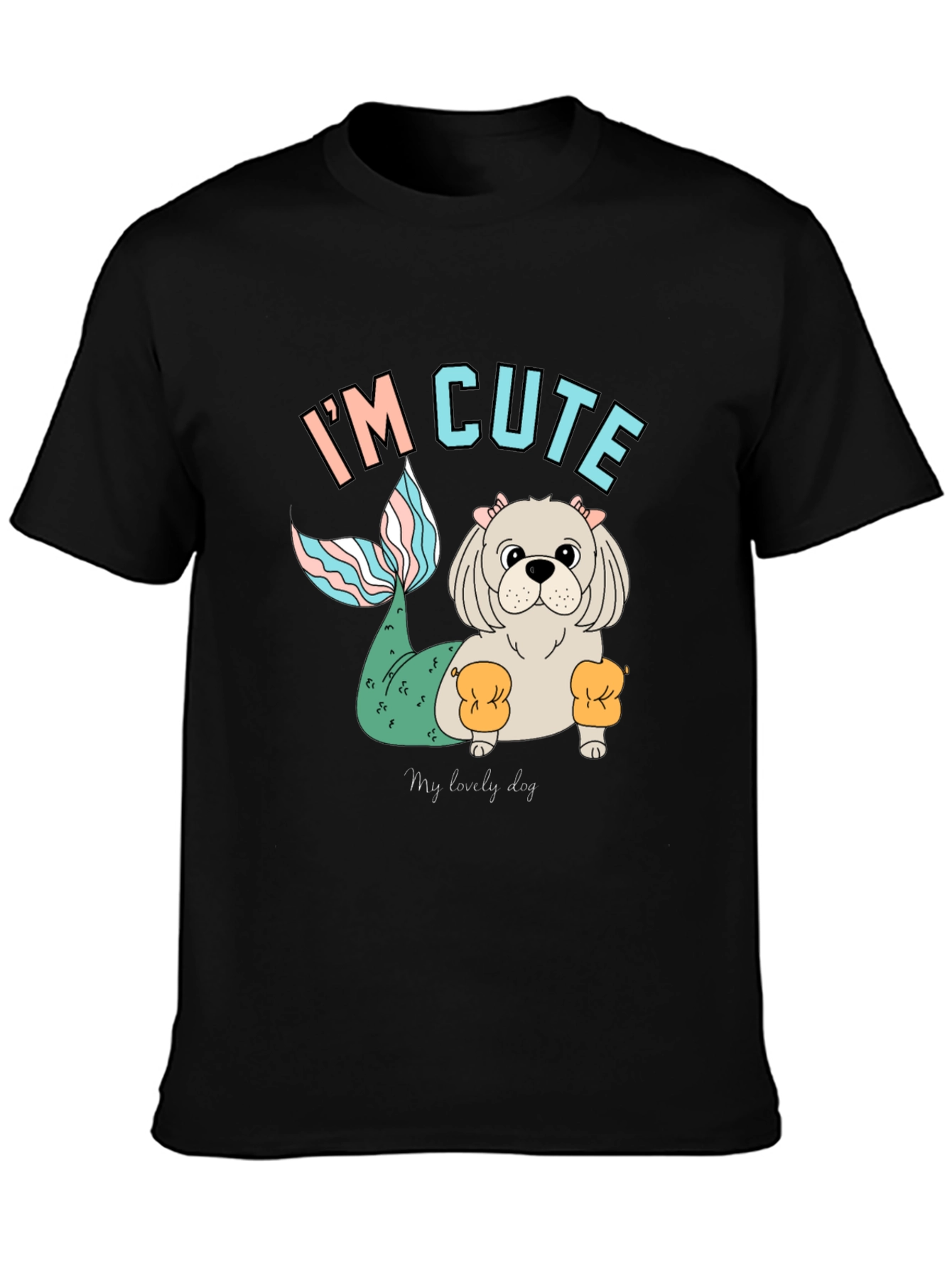 Cute Mermaid Dog T-Shirt Fun Novelty Tee