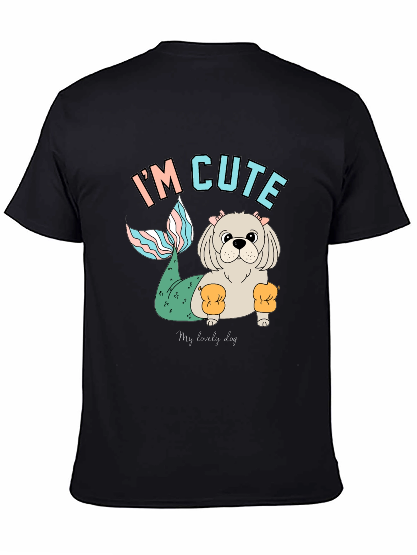 Cute Mermaid Dog T-Shirt Fun Novelty Tee