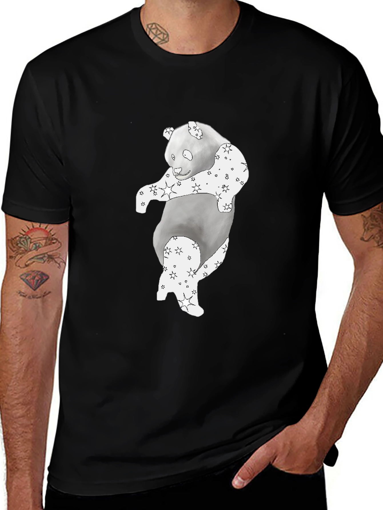 Panda Graphic T-Shirt - Black Cotton Tee
