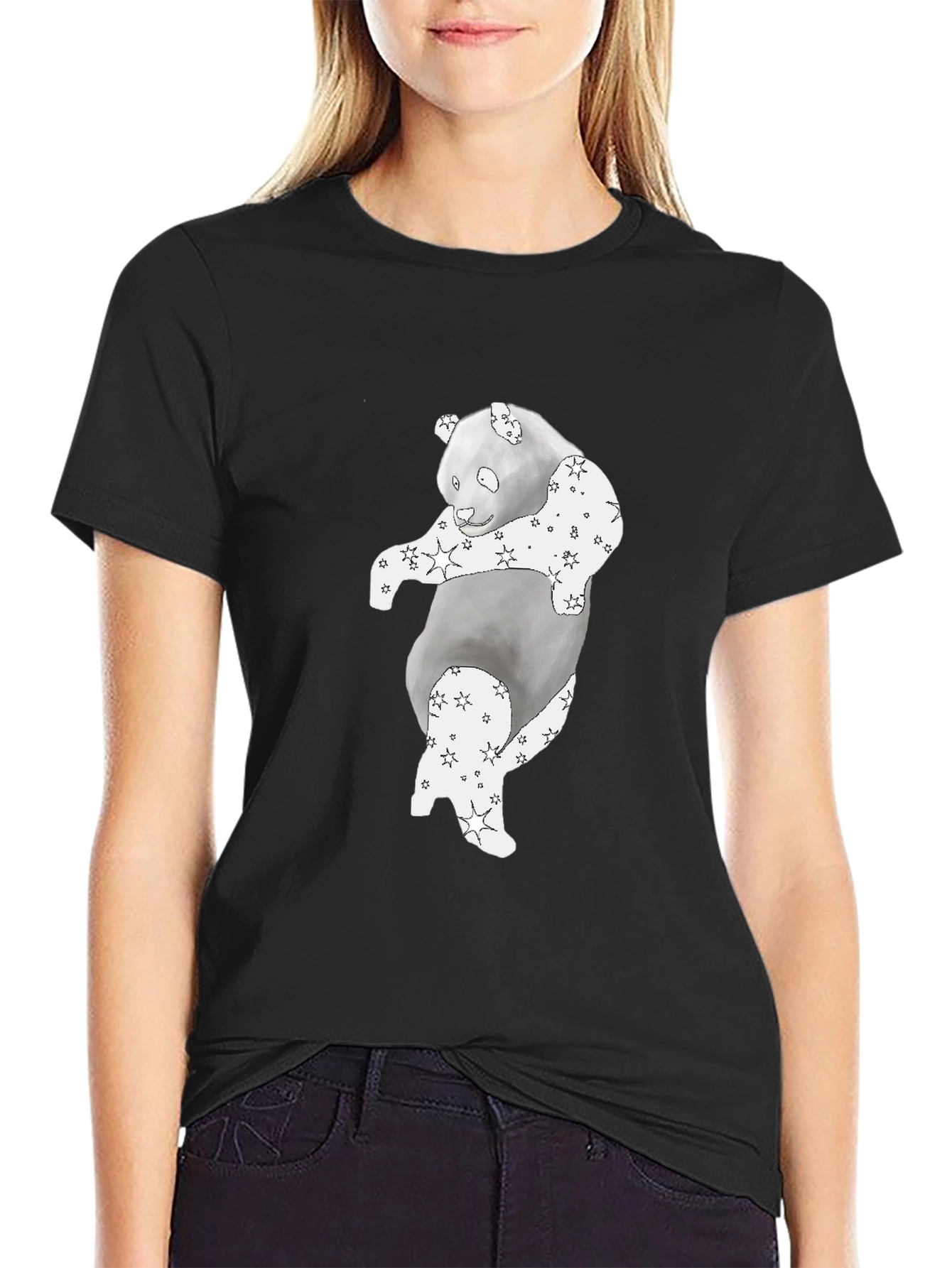 Panda Graphic T-Shirt - Black Cotton Tee