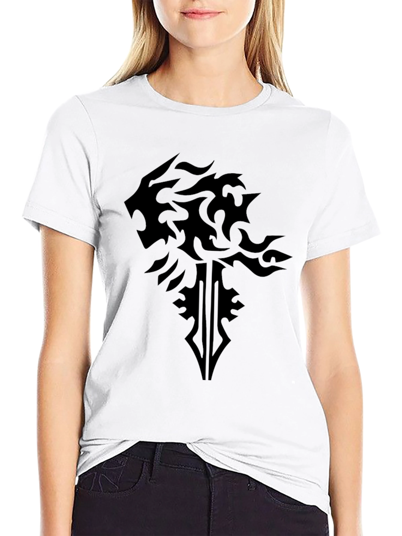 Black Lion Crest Graphic T-Shirt - Modern Style