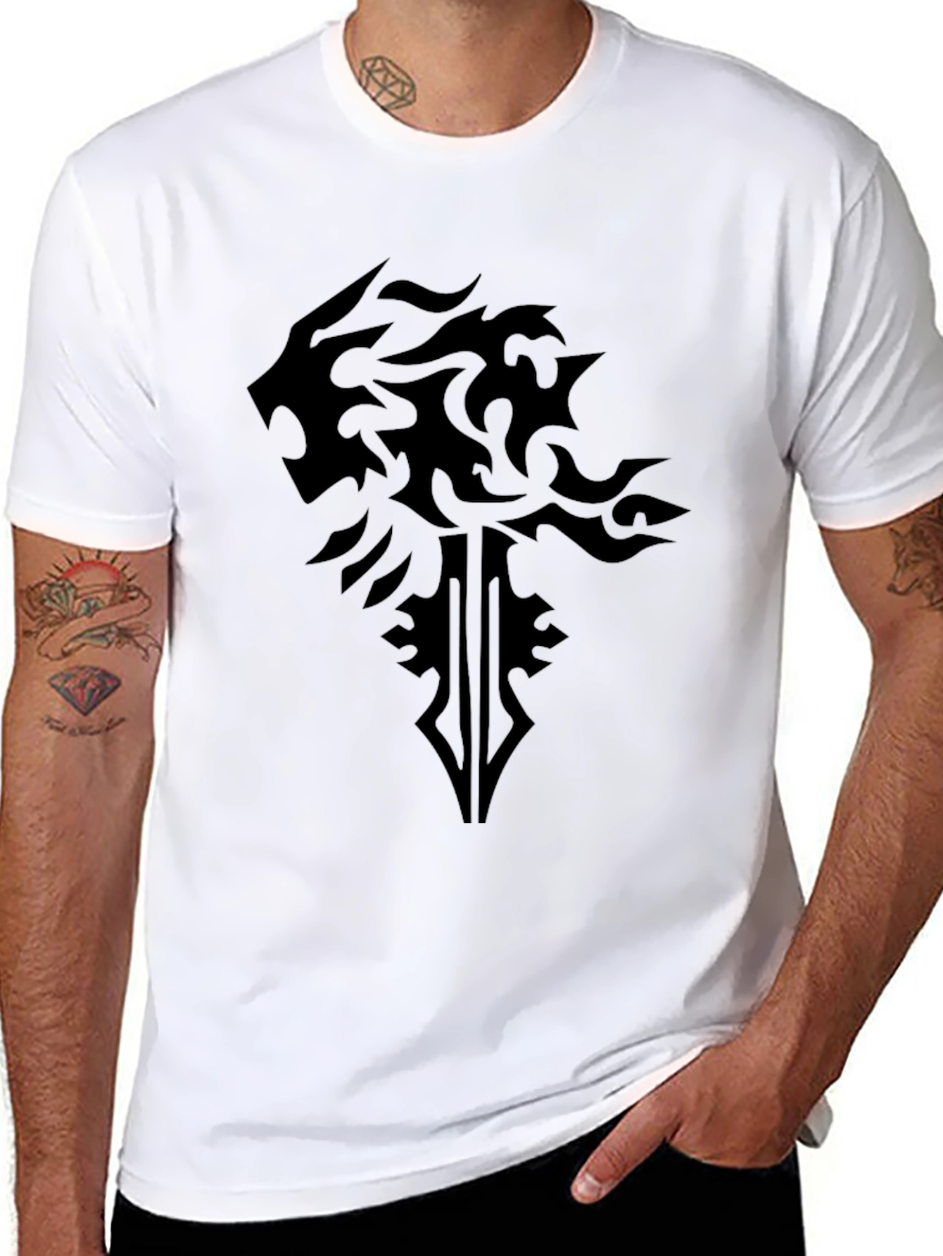 Black Lion Crest Graphic T-Shirt - Modern Style