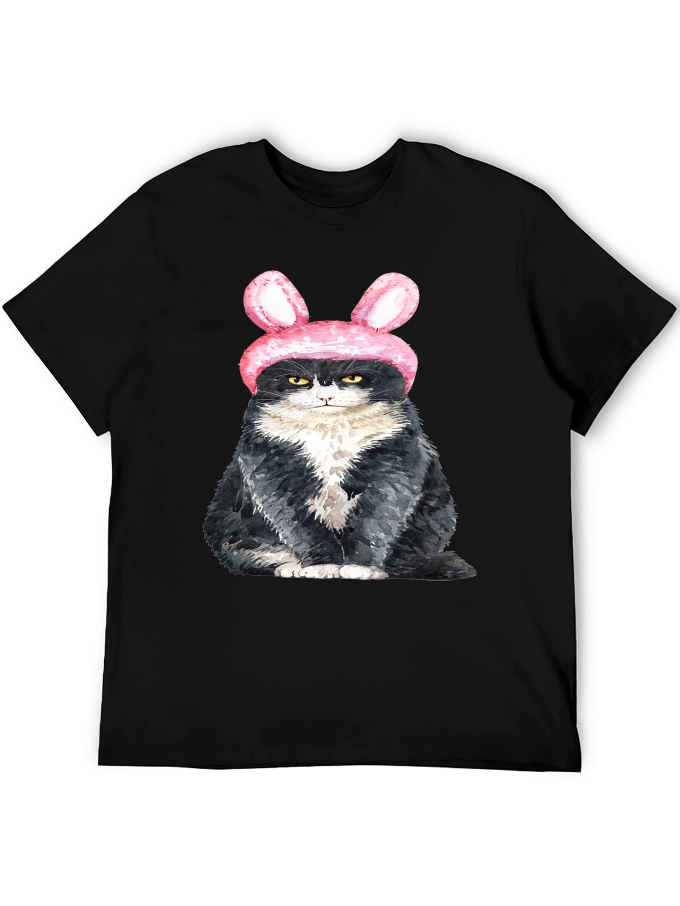 Grumpy Easter Bunny Cat Graphic T-Shirt