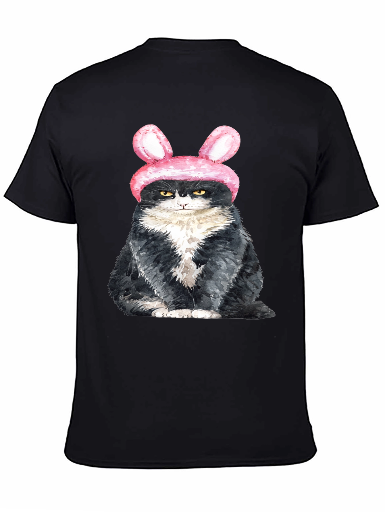 Grumpy Easter Bunny Cat Graphic T-Shirt