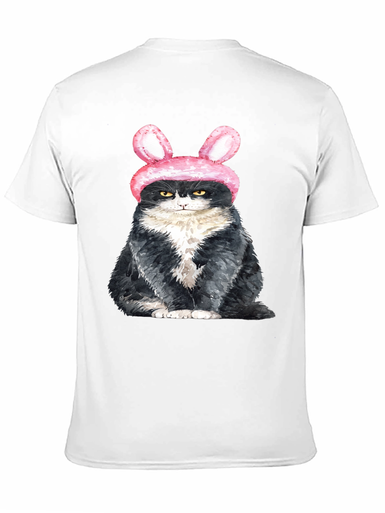 Grumpy Easter Bunny Cat Graphic T-Shirt