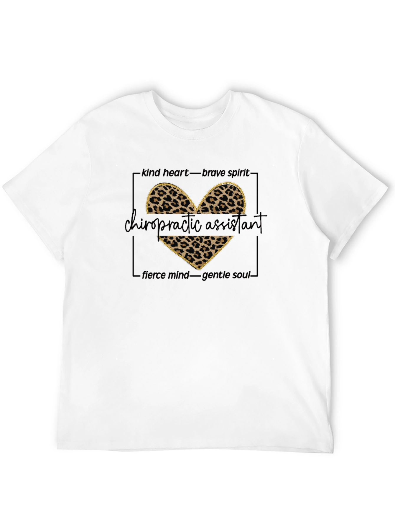 Chiropractic Assistant Leopard Print Heart Graphic Tee