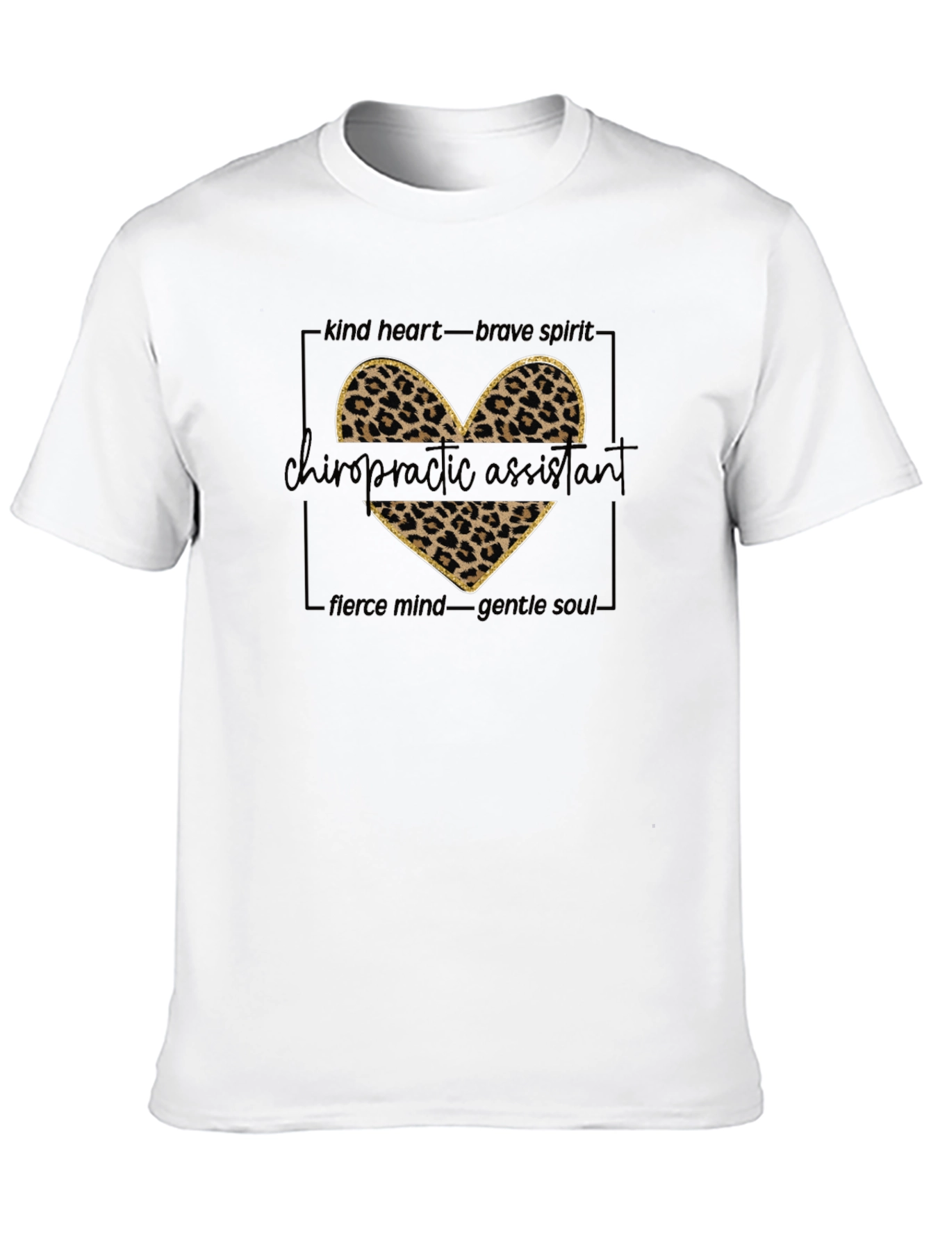 Chiropractic Assistant Leopard Print Heart Graphic Tee