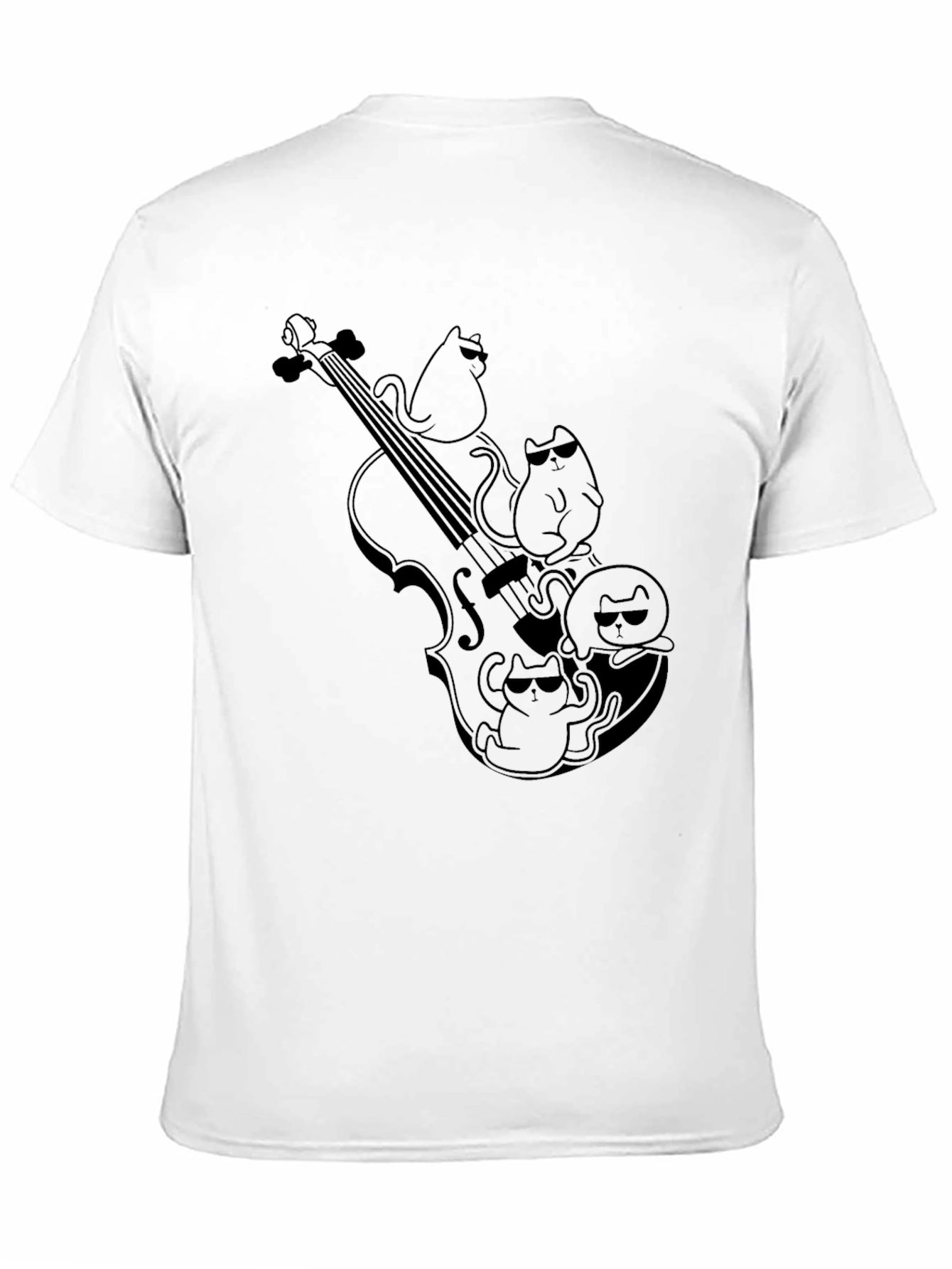 Cats On Violin Black Graphic Tee