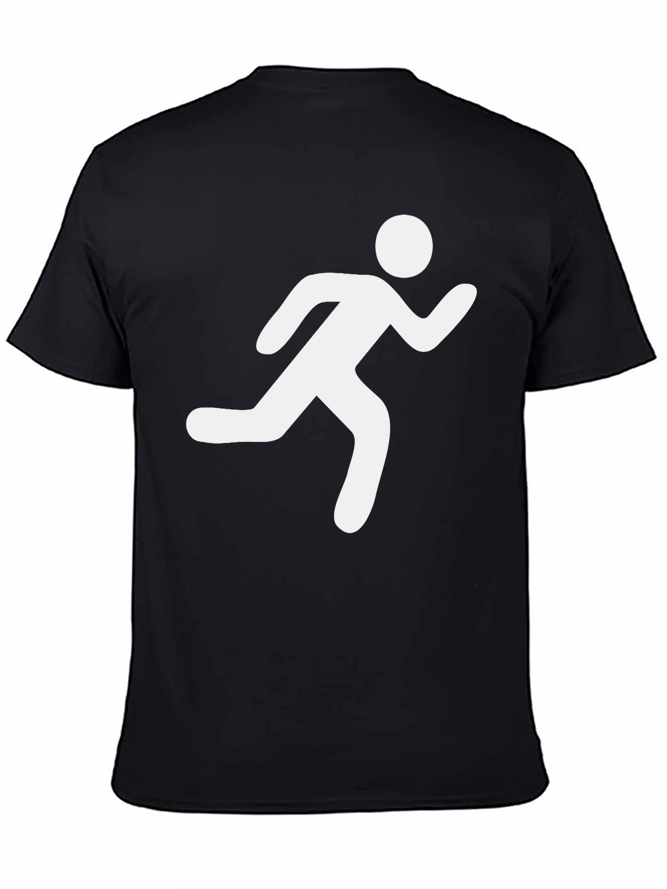 Mens Black T-Shirt - Running Man Graphic Tee