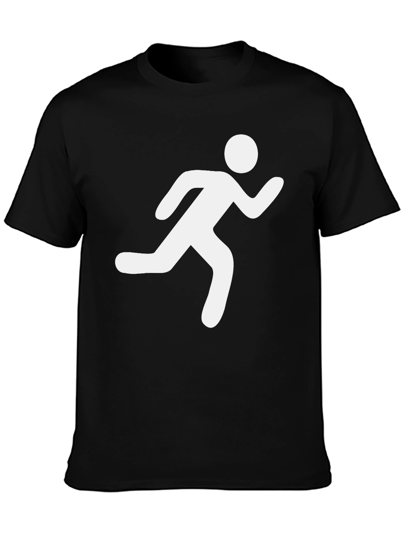 Mens Black T-Shirt - Running Man Graphic Tee