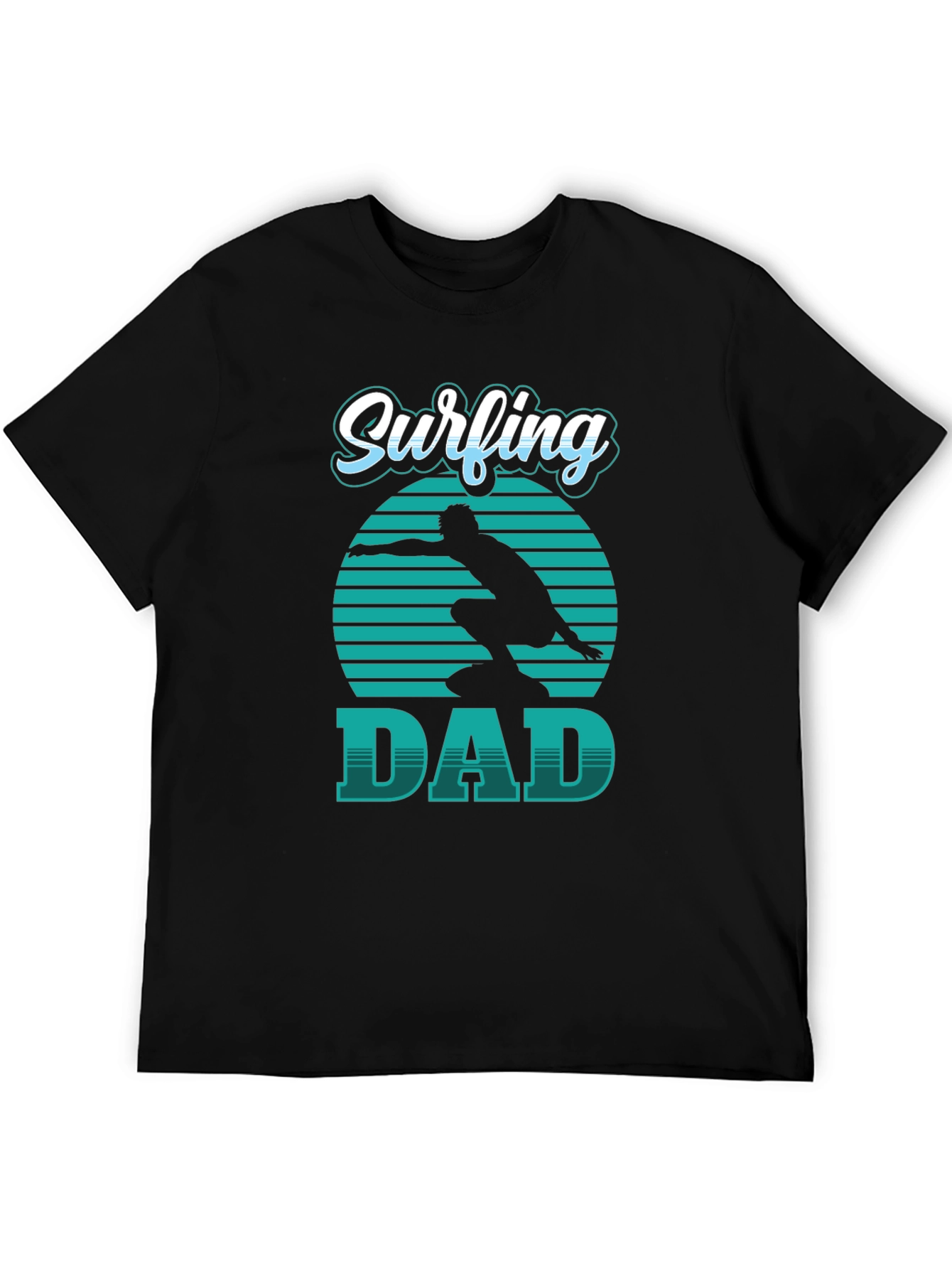 Surfing Dad Graphic Tee - Stylish Black T-Shirt