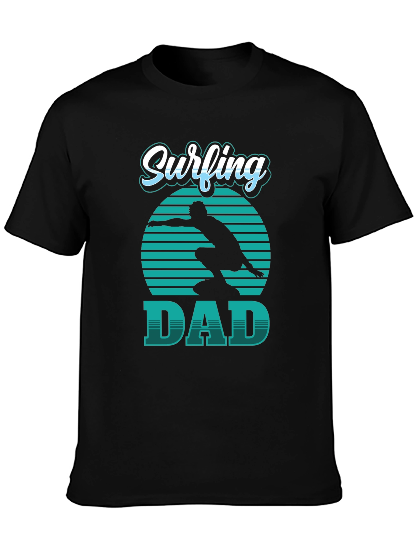 Surfing Dad Graphic Tee - Stylish Black T-Shirt