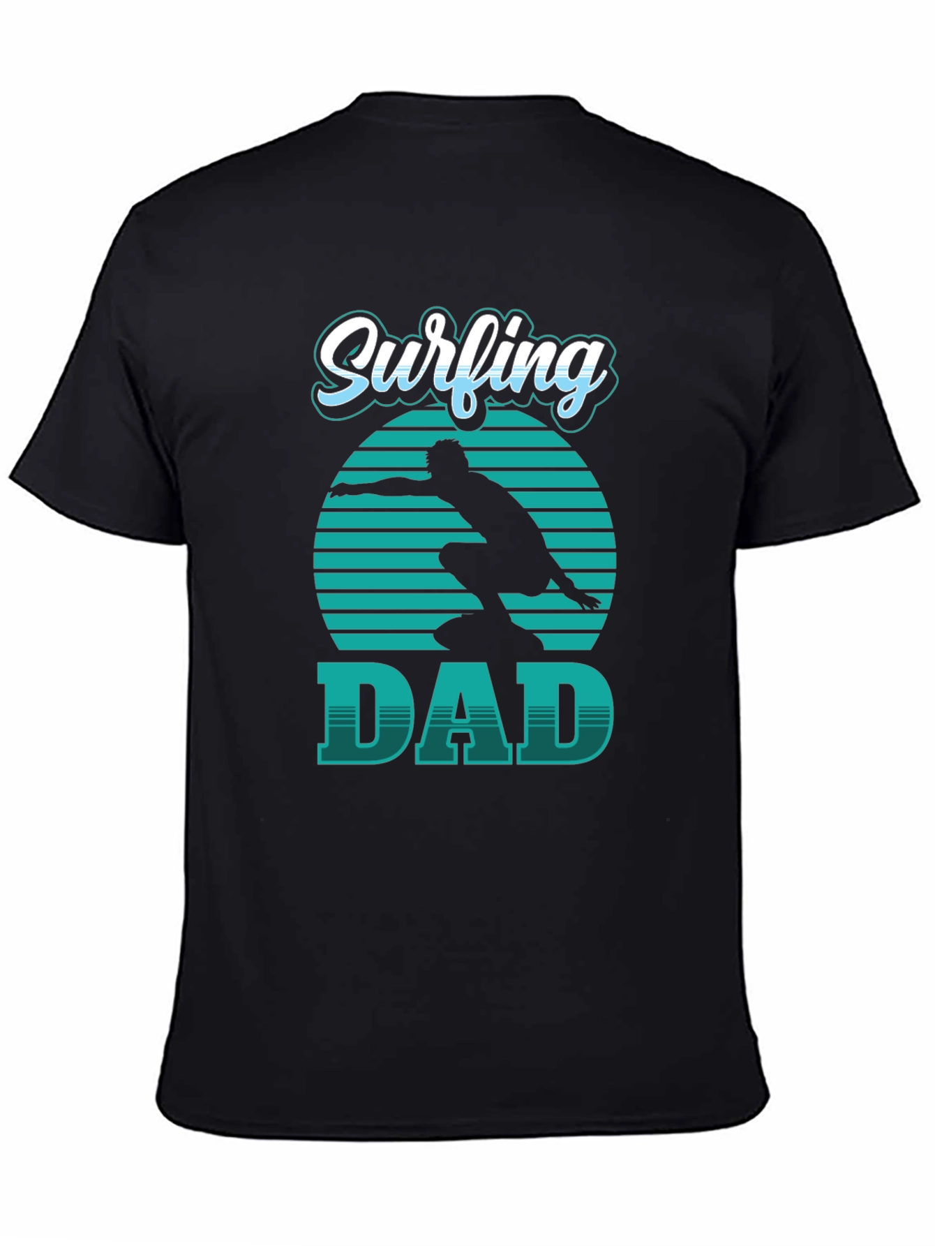 Surfing Dad Graphic Tee - Stylish Black T-Shirt