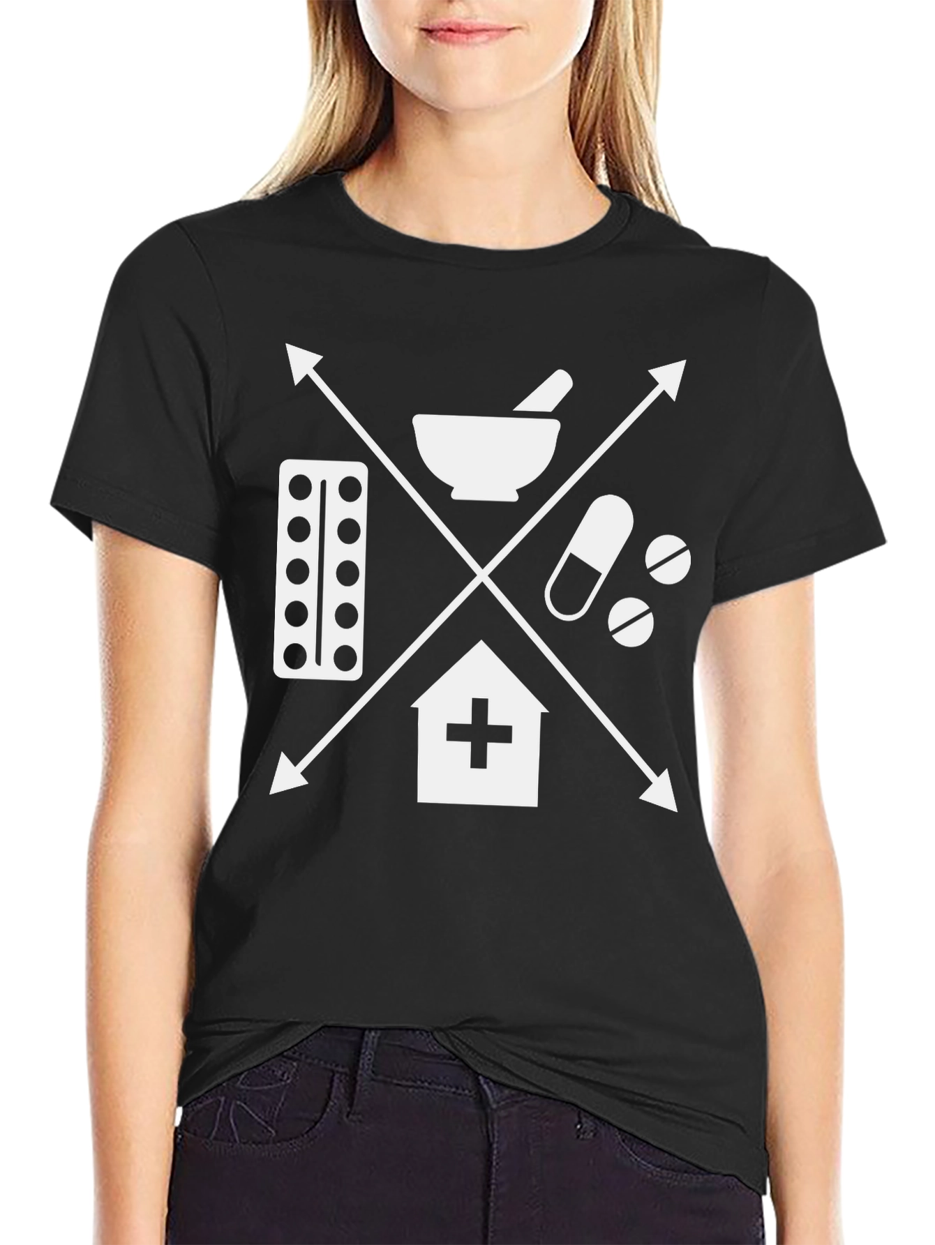 Pharmacy Symbol Graphic Tee - Black