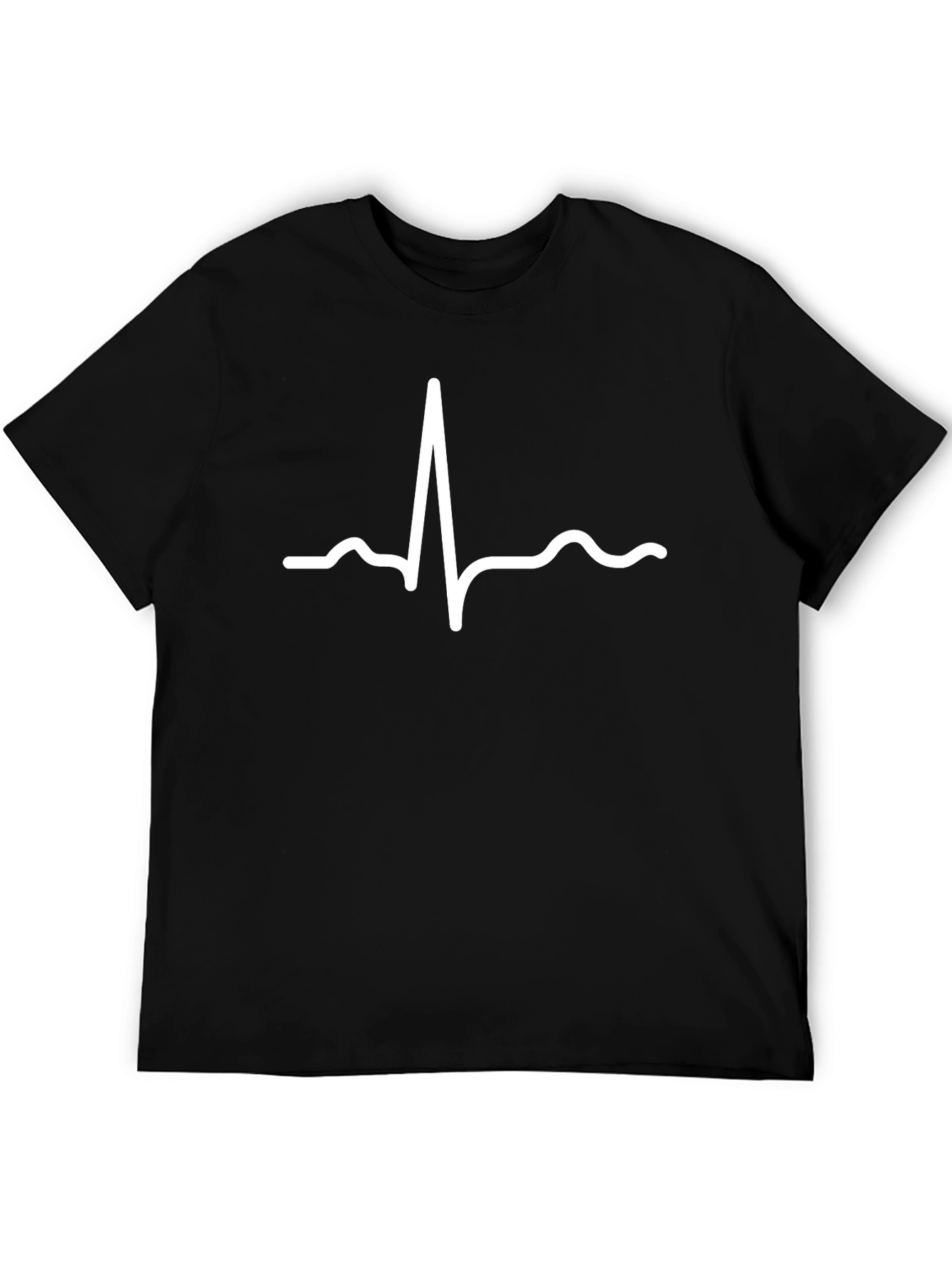 Heartbeat Graphic Tee - Black Cotton Comfort