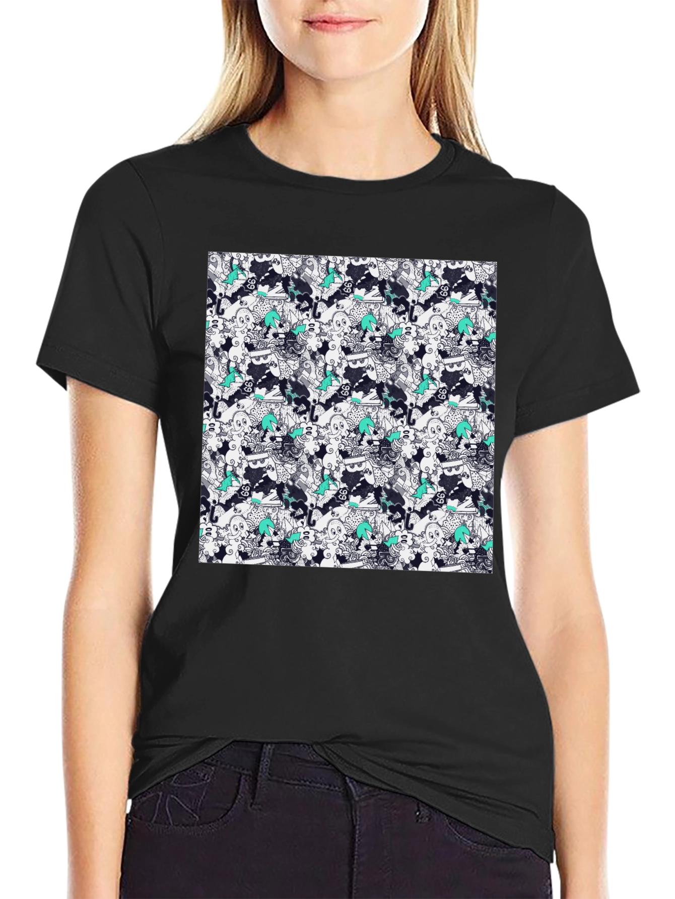 Cool Pattern Black Tee