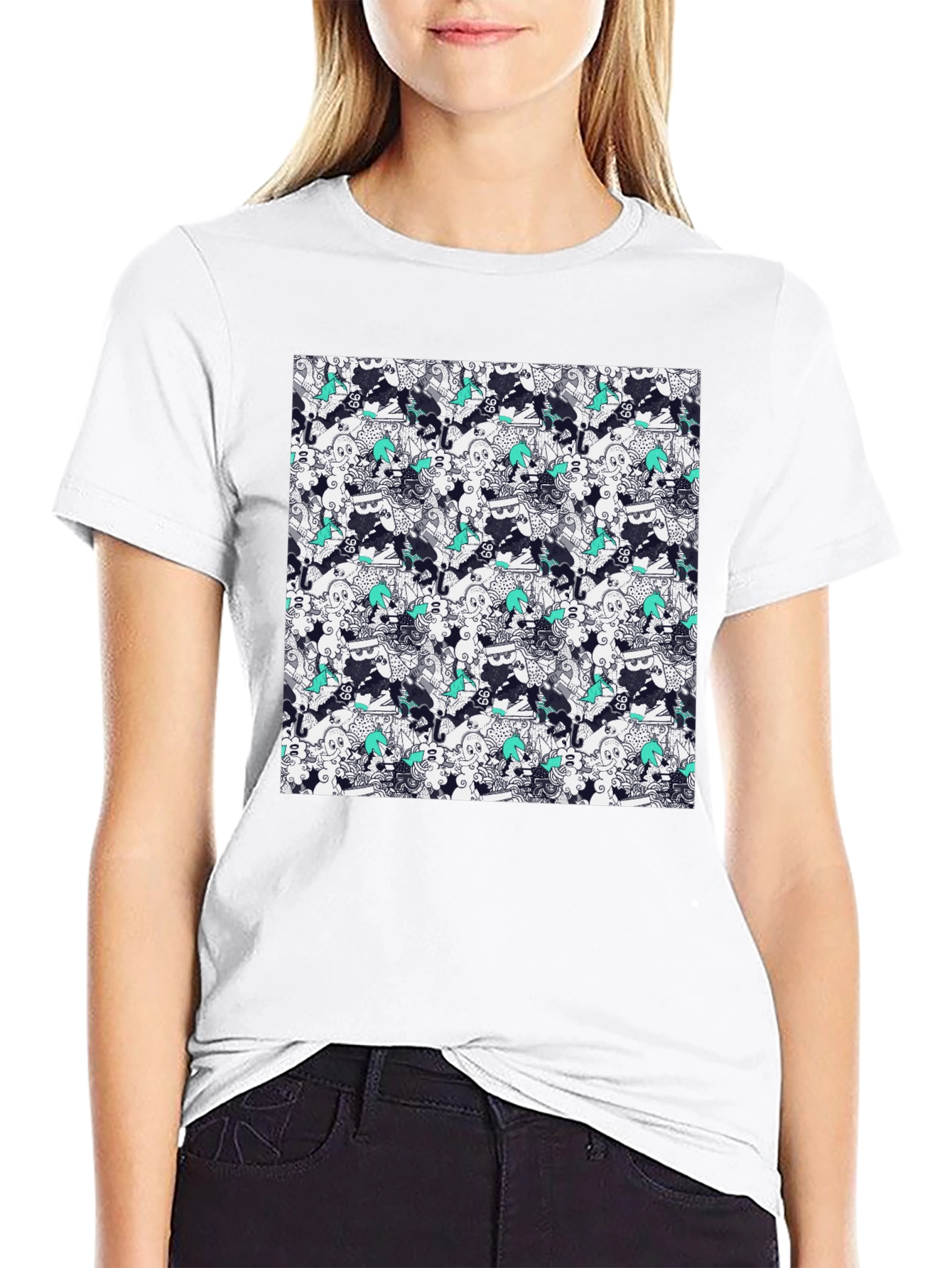 Cool Pattern Black Tee