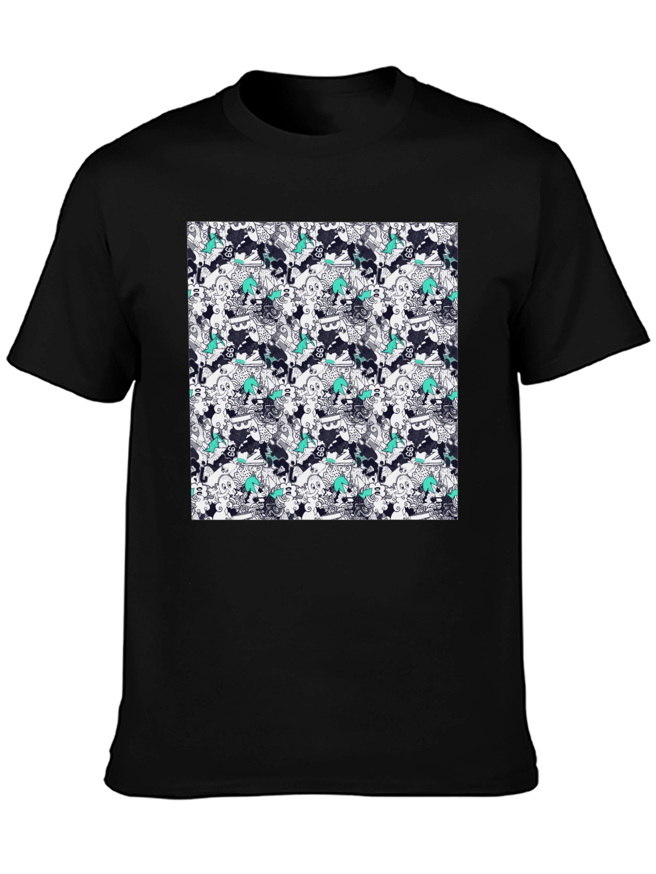 Cool Pattern Black Tee
