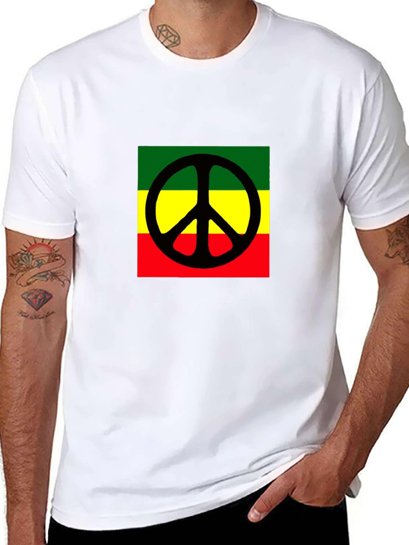 Rasta Peace Sign Graphic Tee