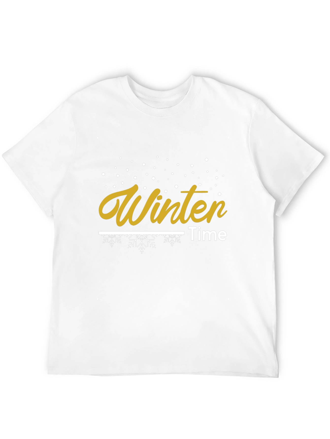 Winter Time Graphic Print Black T-Shirt