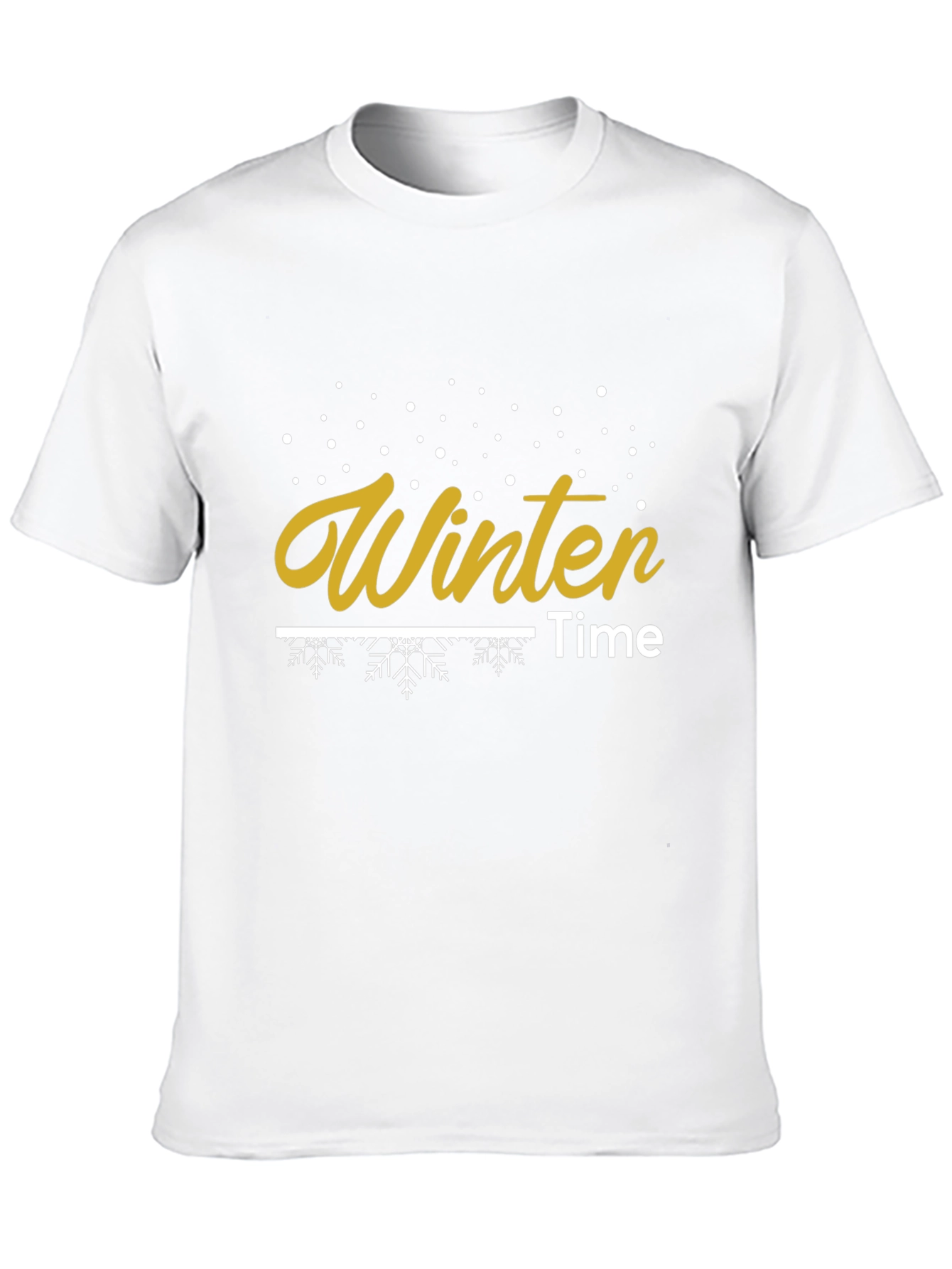 Winter Time Graphic Print Black T-Shirt