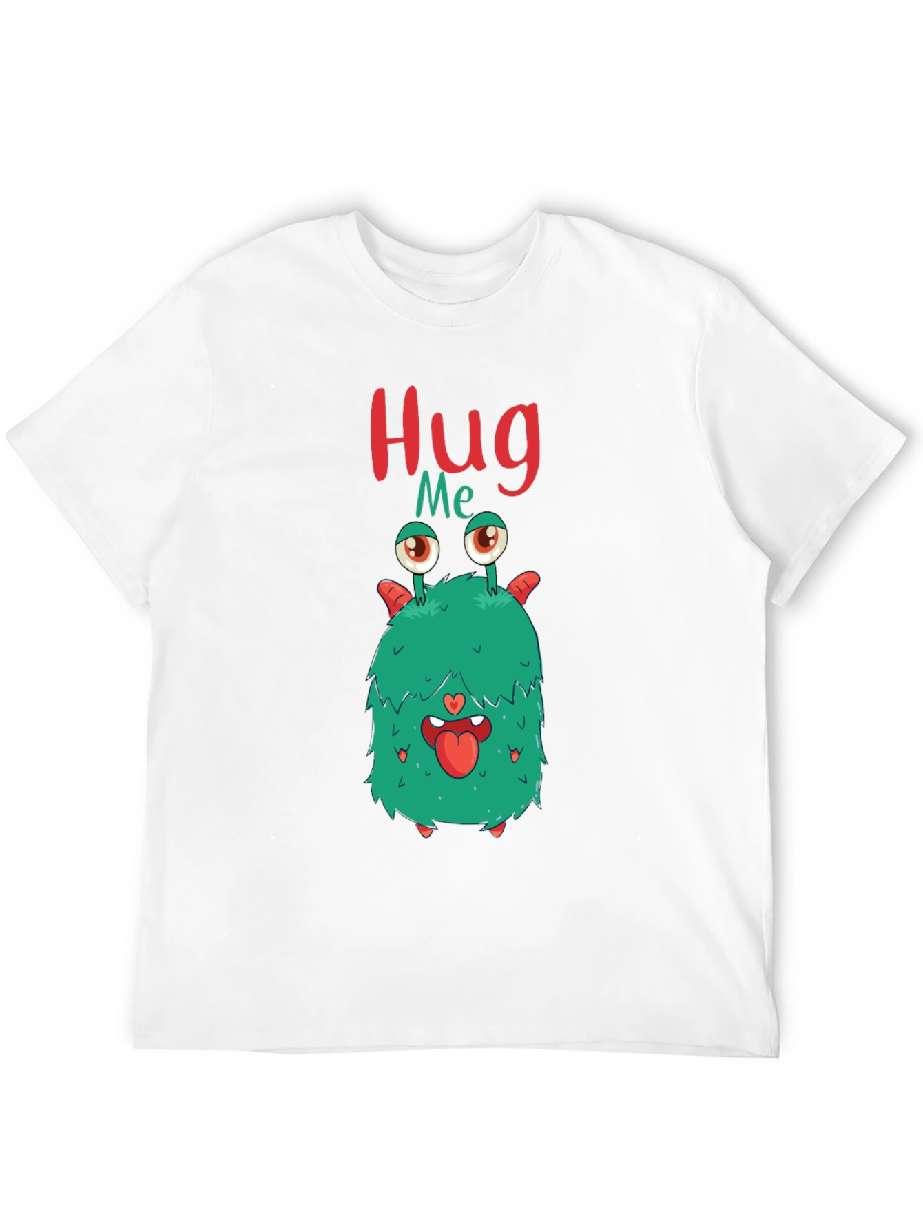 Funny Monster Hug Me Graphic Black T-Shirt