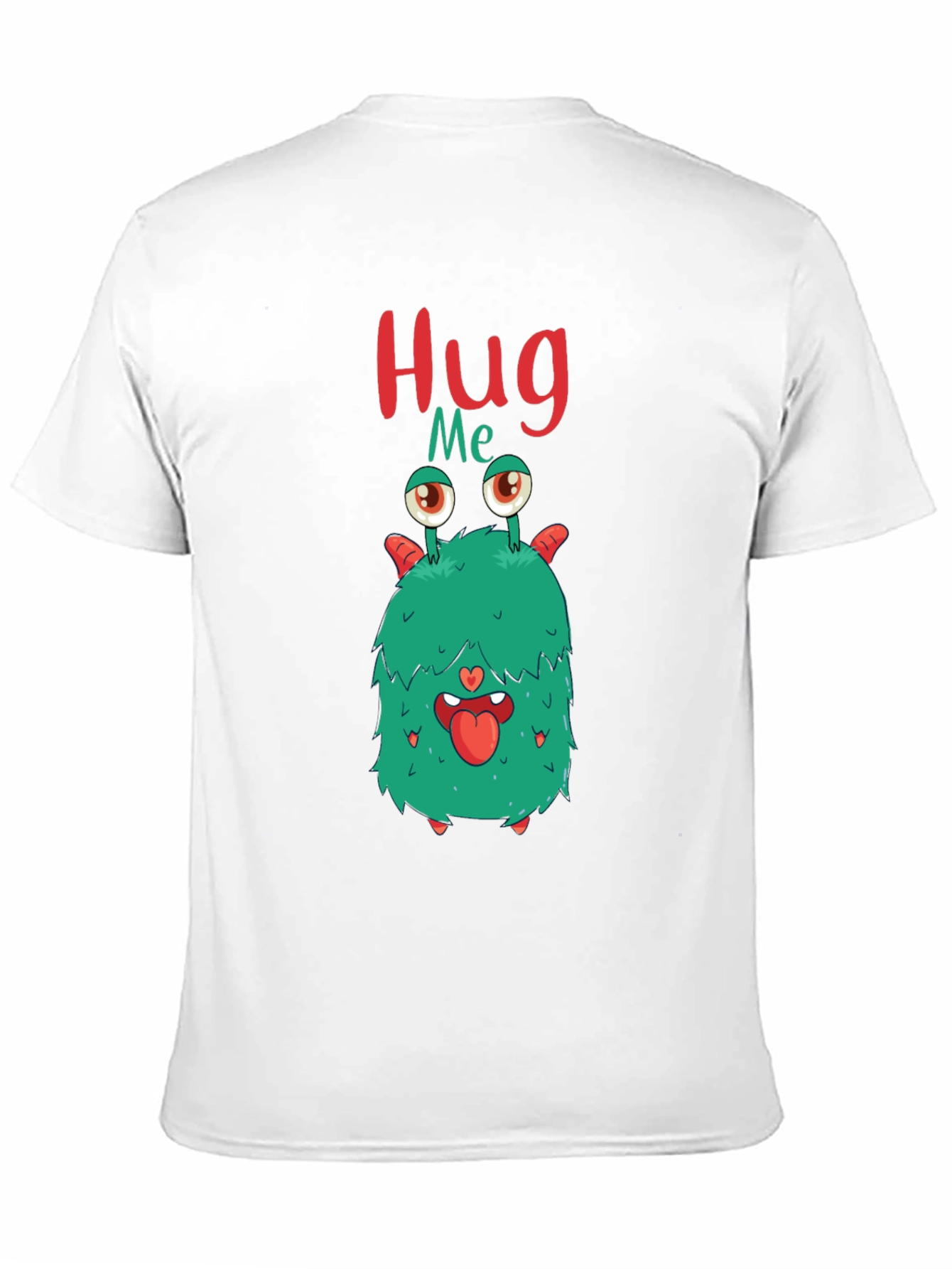 Funny Monster Hug Me Graphic Black T-Shirt