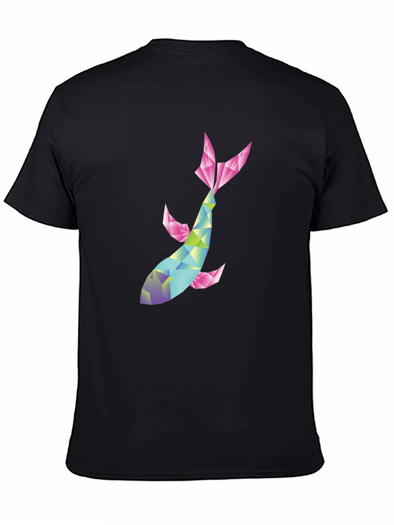 Geometric Koi Fish Graphic Tee - Modern Style