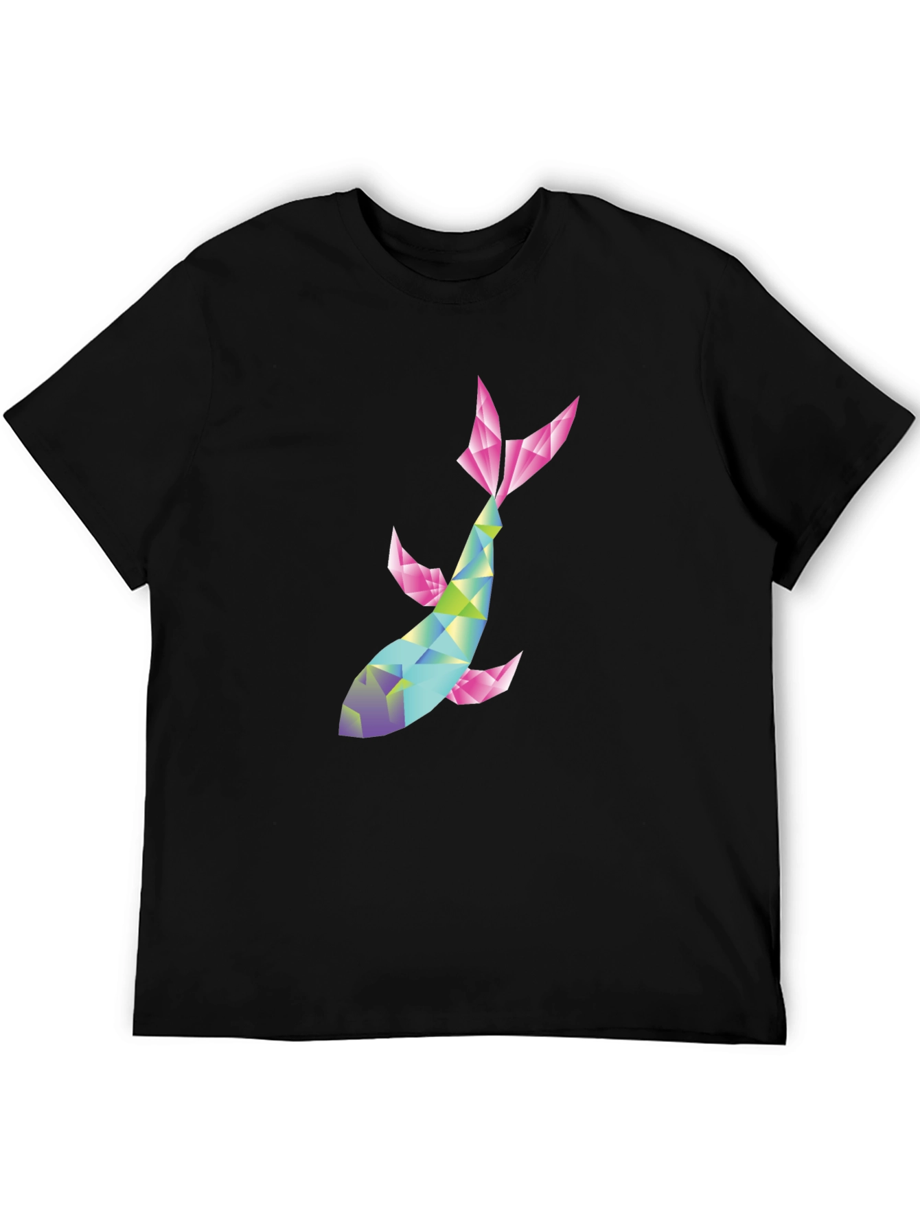 Geometric Koi Fish Graphic Tee - Modern Style